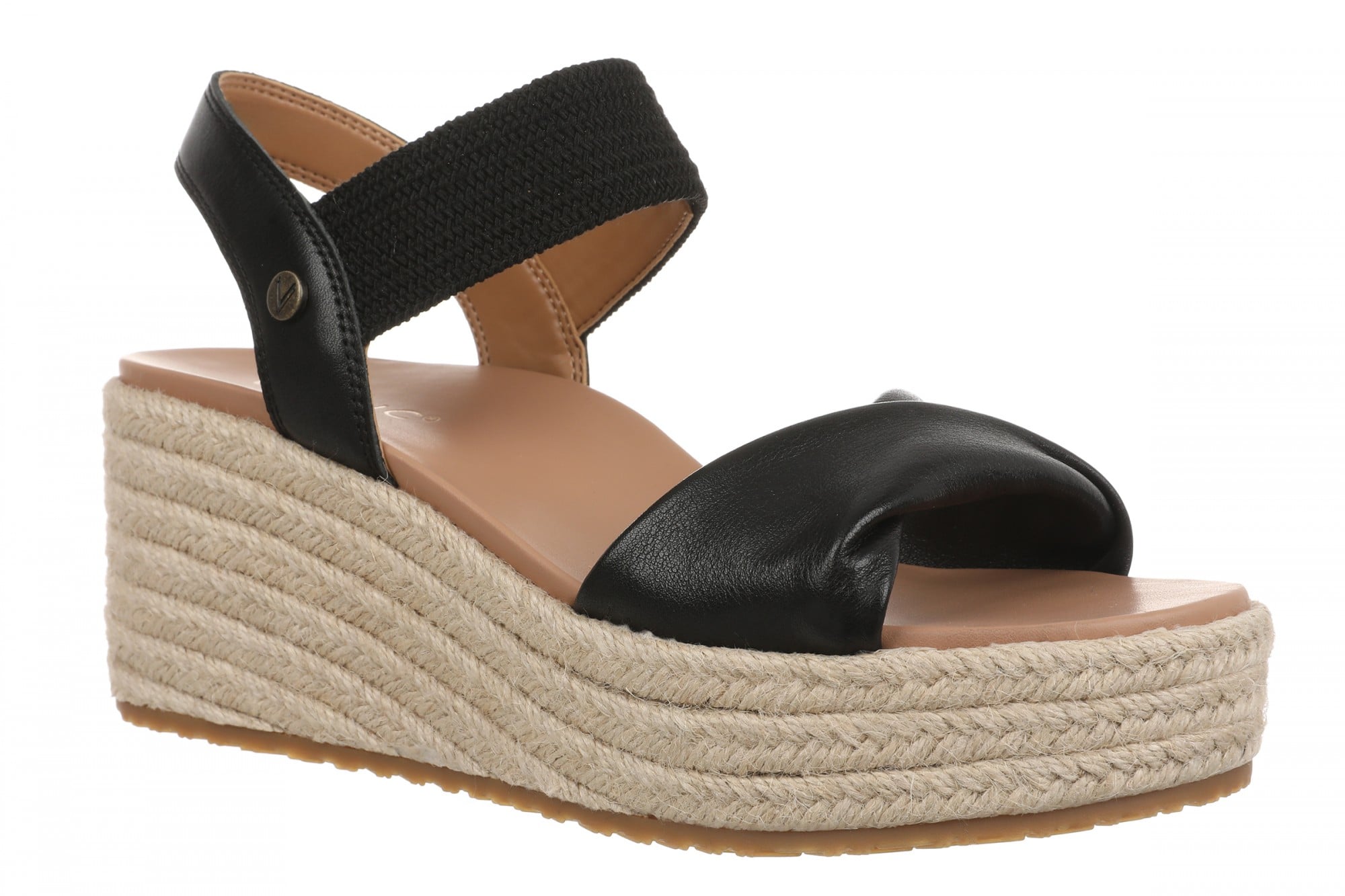 Vionic Darla Women's Espadrille Wedge Sandals with Arch Support in Black