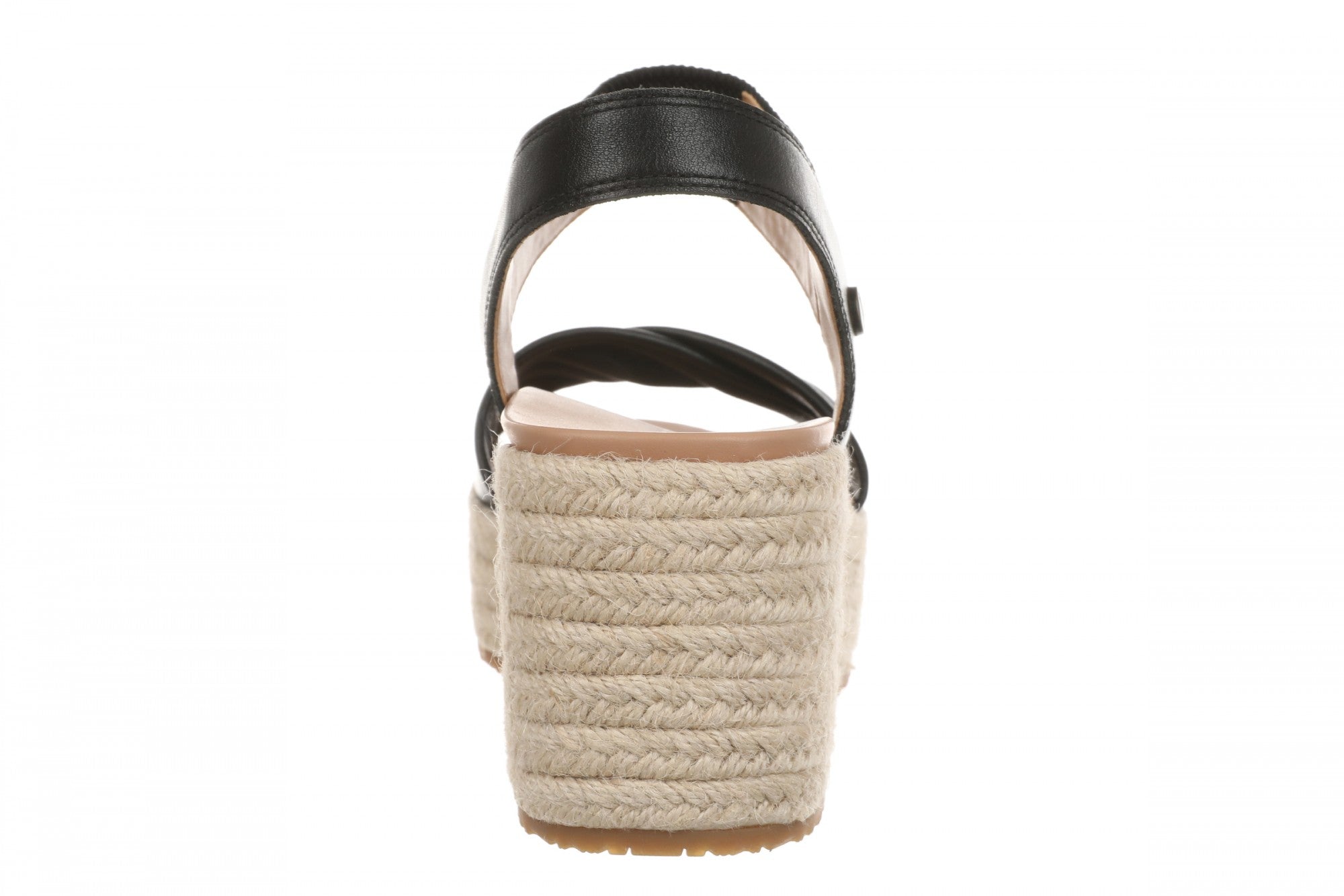 Vionic Darla Women's Espadrille Wedge Sandals with Arch Support - Black - Back