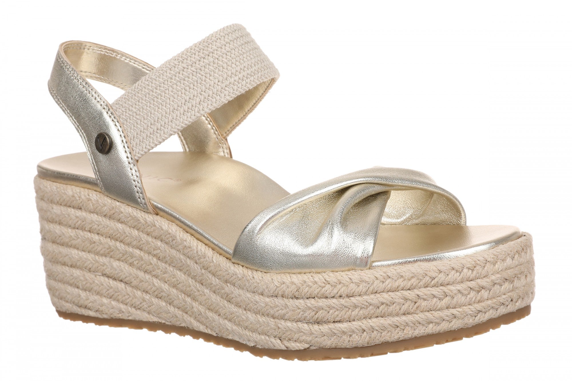 Vionic Darla Women's Espadrille Wedge Sandals with Arch Support in Gold
