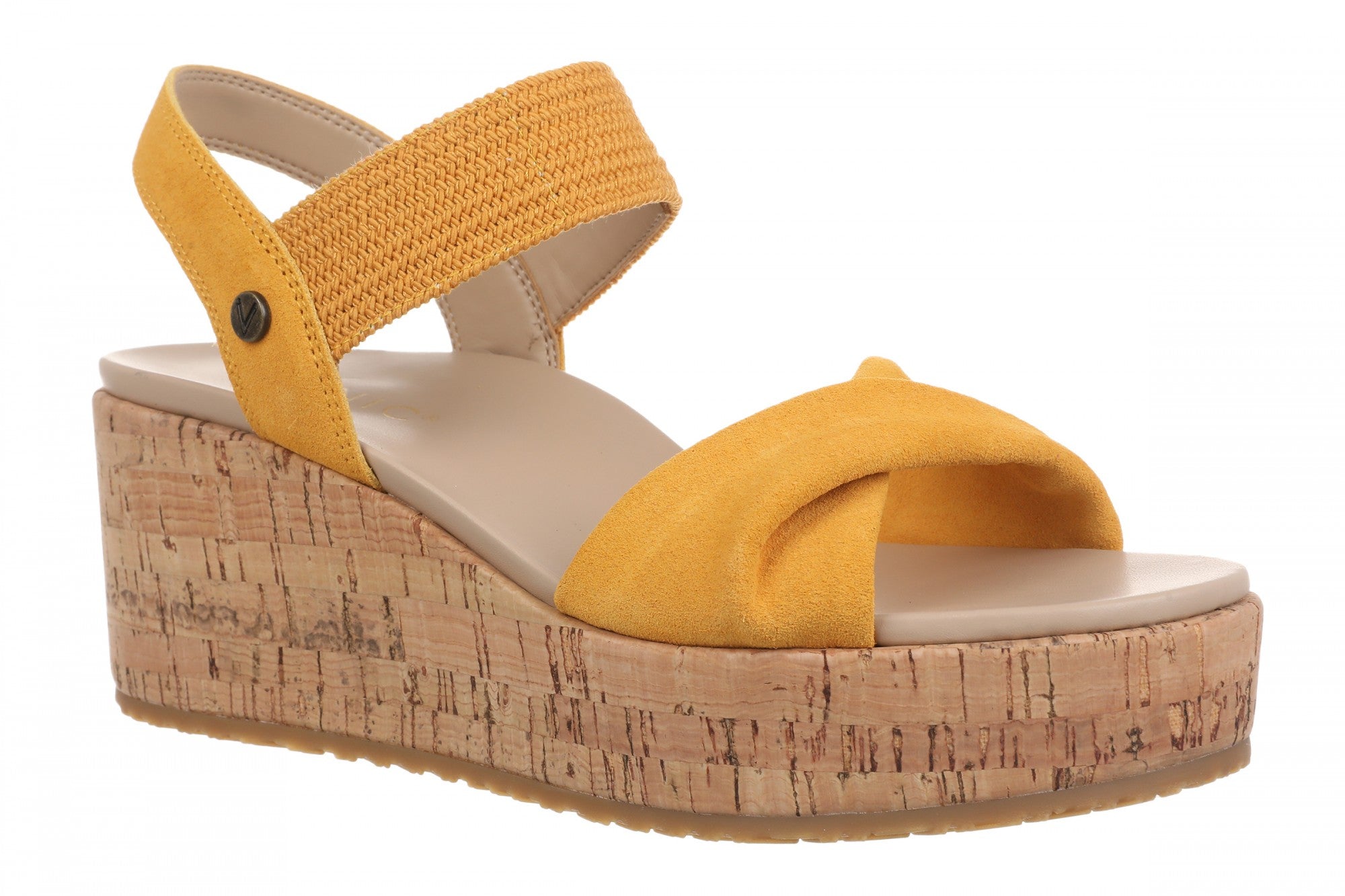 Vionic Darla Women's Espadrille Wedge Sandals with Arch Support in Amber Yellow