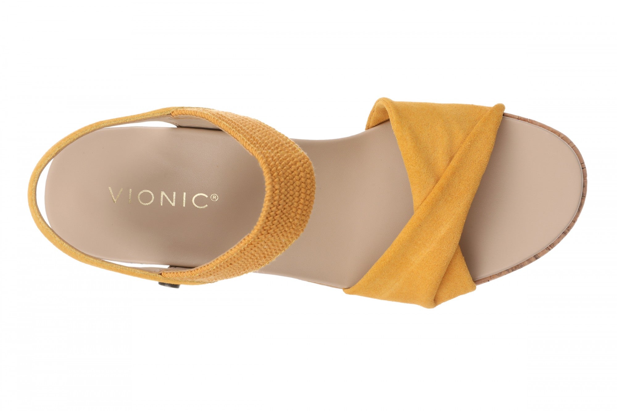 Vionic Darla Women's Espadrille Wedge Sandals with Arch Support - Amber Yellow - Top