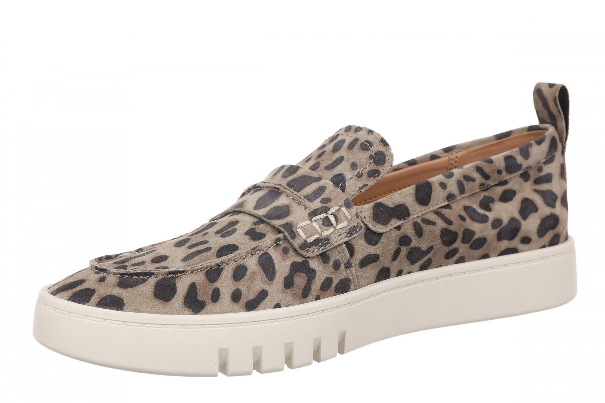 Vionic Chantel Women's Arch Support Slip-On Loafer Shoe - Dark Taupe Multi - Left angle