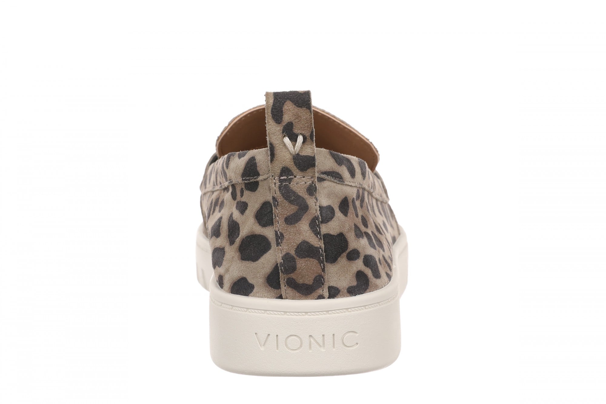Vionic Chantel Women's Arch Support Slip-On Loafer Shoe - Dark Taupe Multi - Back