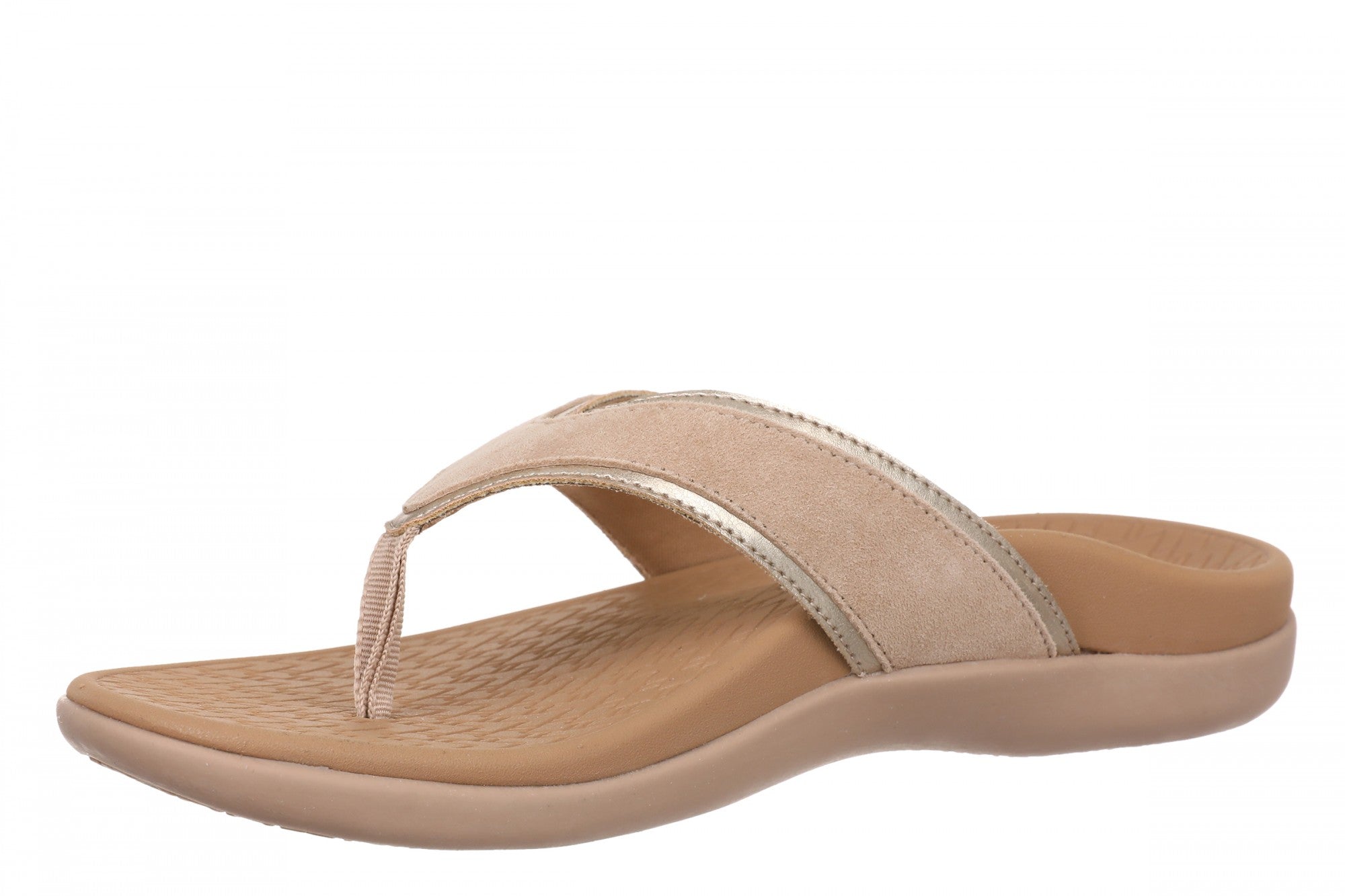 Vionic Tava Orthotic Thong Sandal - Women's Sandal - Desert Sand - Left angle