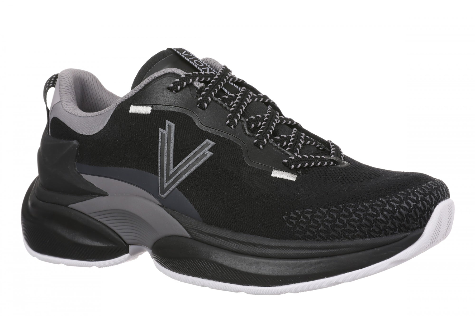 Vionic The Gabby Comfort Walking Shoe with Arch Support - Women's Lace-Up Sneaker in Raven Coast