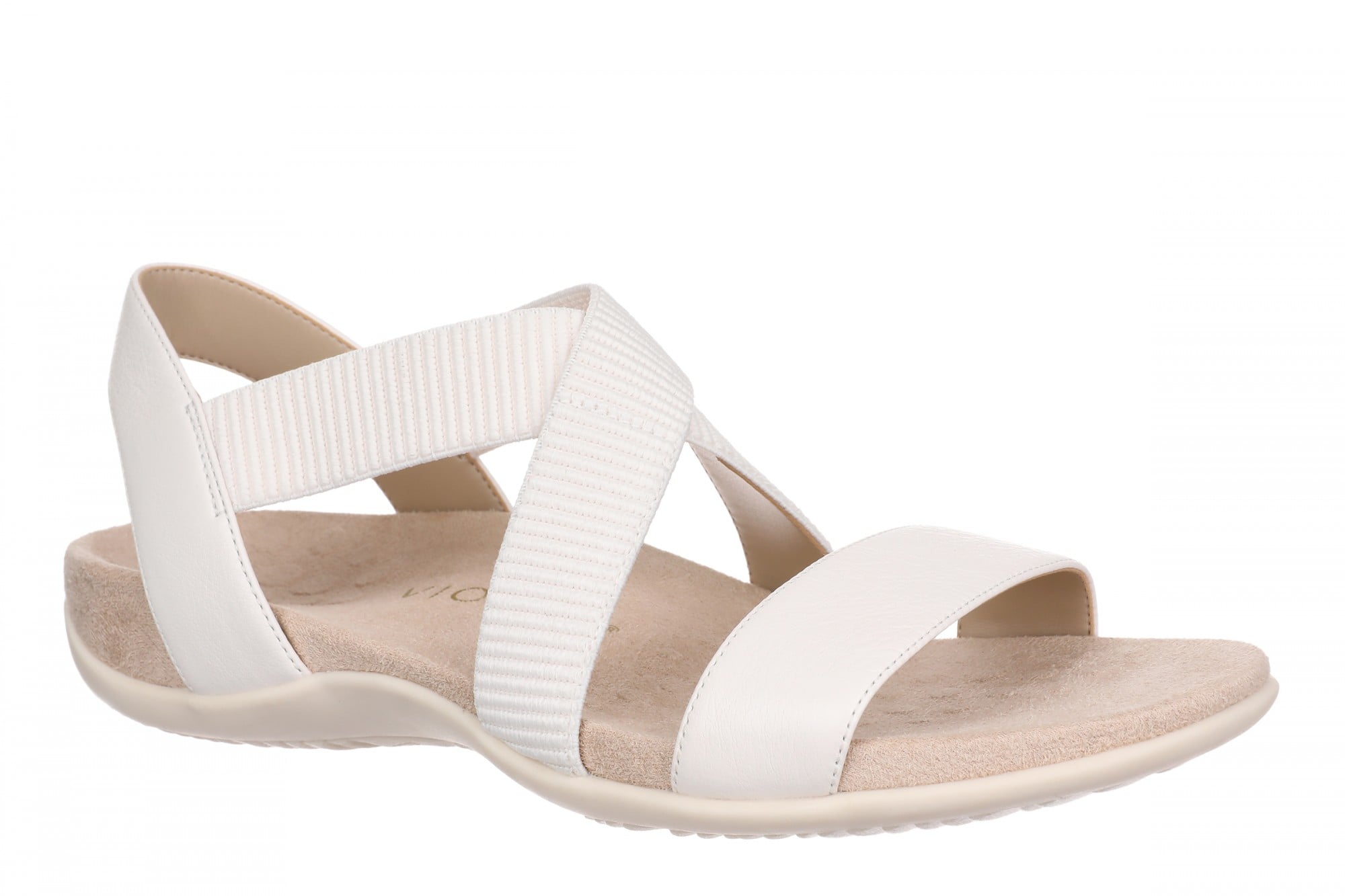 Vionic Raina Women's Strappy Comfort Sandal with Orthotic Arch Support in Sea Salt