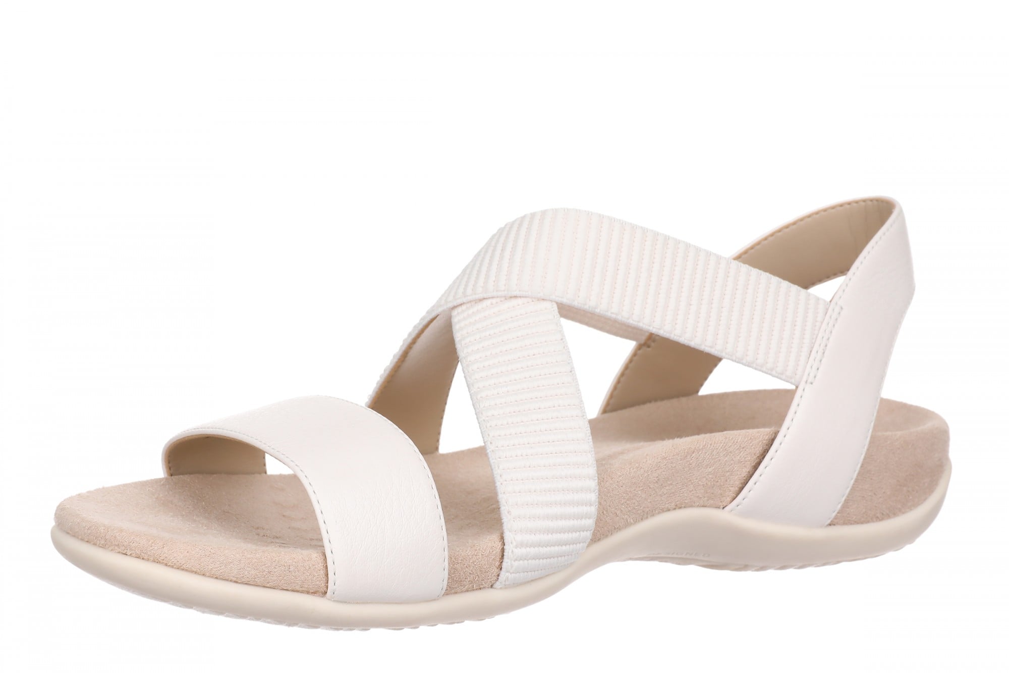Vionic Raina Women's Strappy Comfort Sandal with Orthotic Arch Support - Sea Salt - Left angle