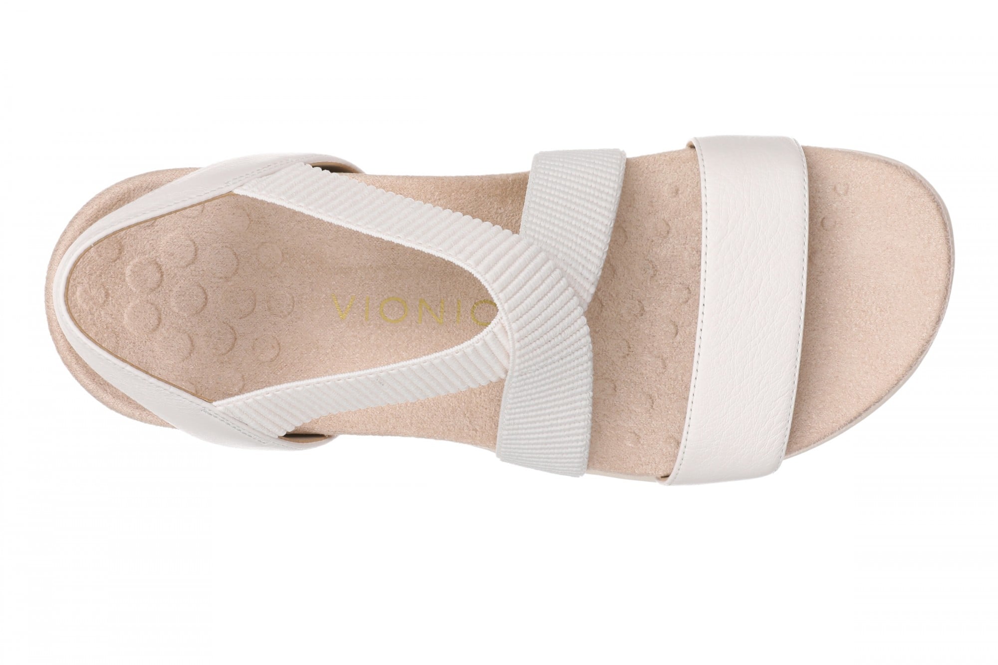 Vionic Raina Women's Strappy Comfort Sandal with Orthotic Arch Support - Sea Salt - Top