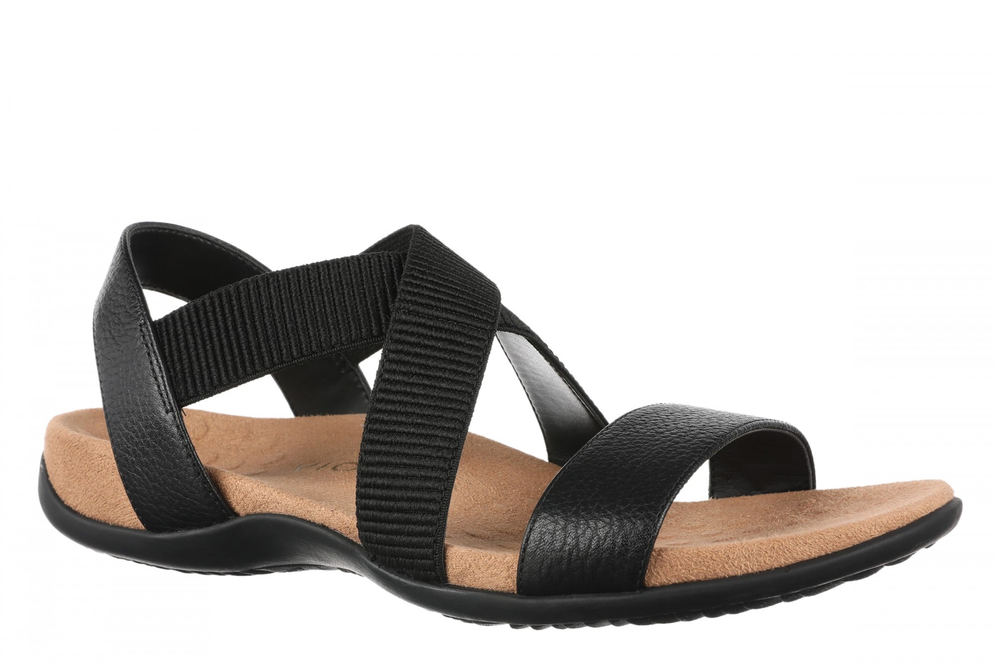 Vionic Raina Women's Strappy Comfort Sandal with Orthotic Arch Support in Black