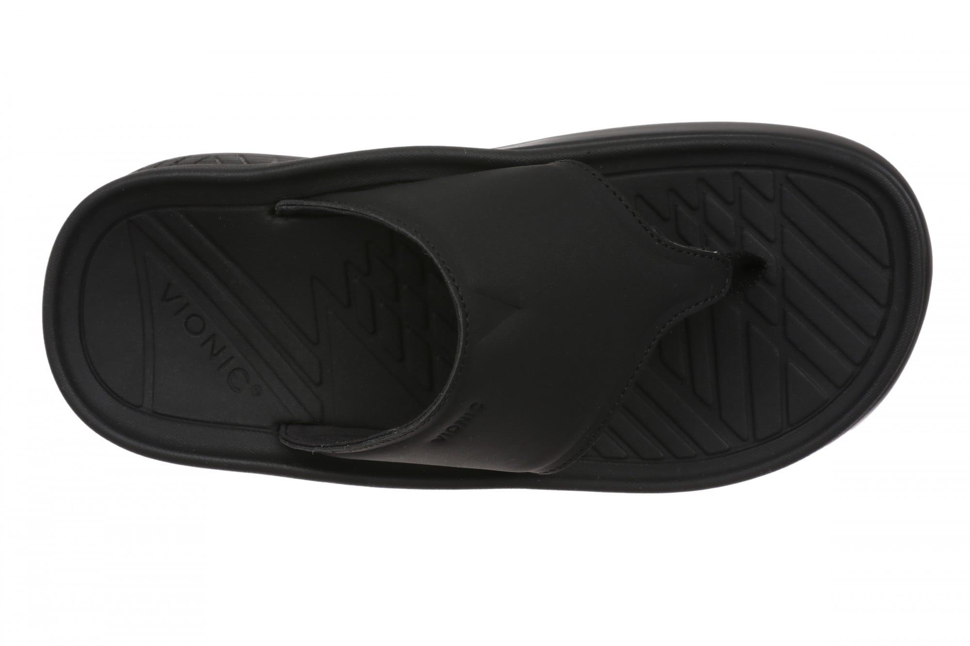 Vionic Restore III Unisex Recovery Toe-Post Sandal - Black - Top
