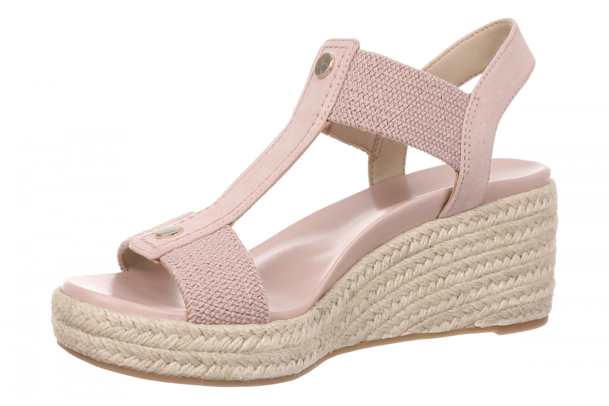 Vionic Calera Women's Espadrille Wedge Arch Support Sandal - Misty Rose - Left angle