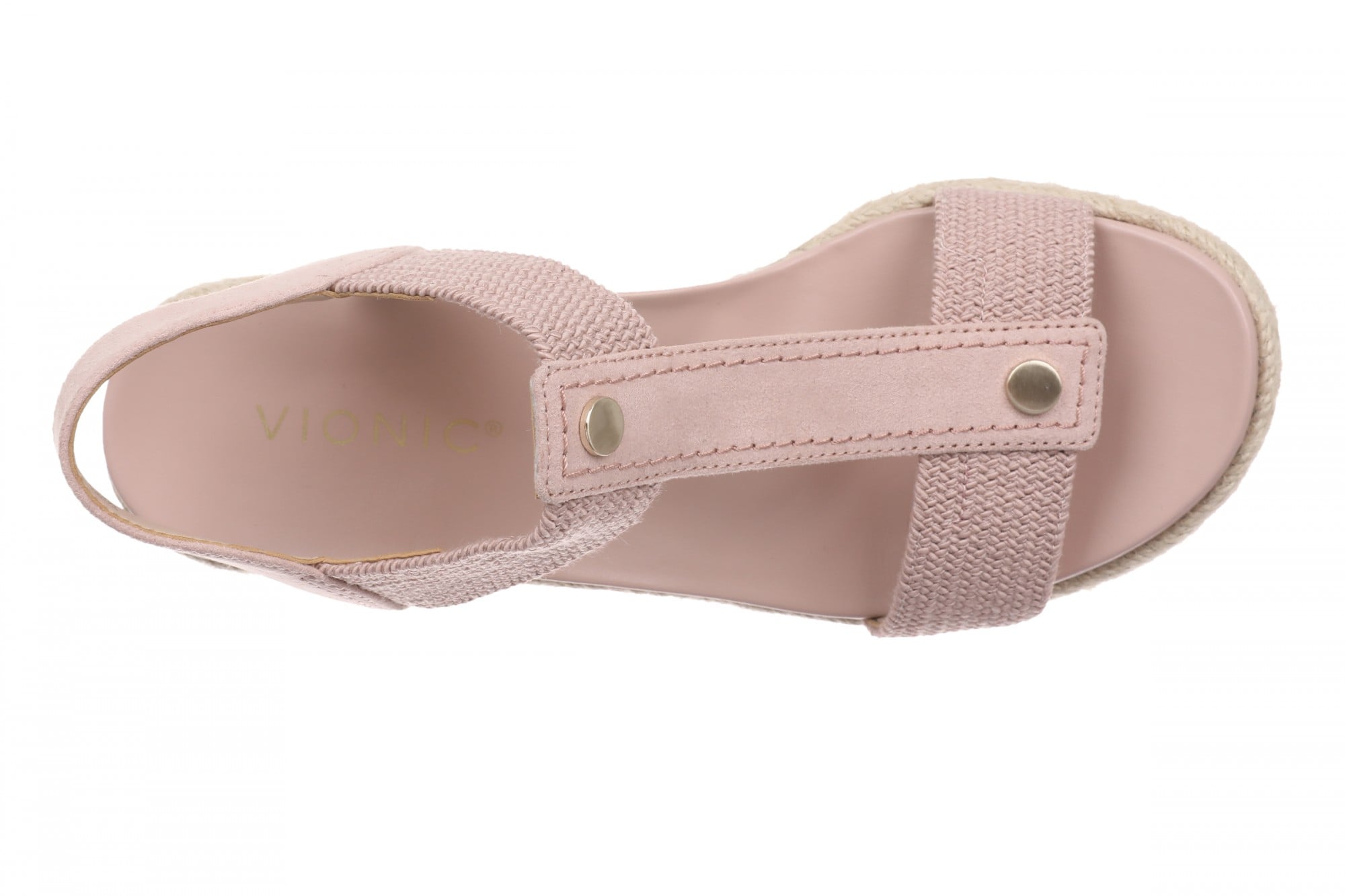 Vionic Calera Women's Espadrille Wedge Arch Support Sandal - Misty Rose - Top