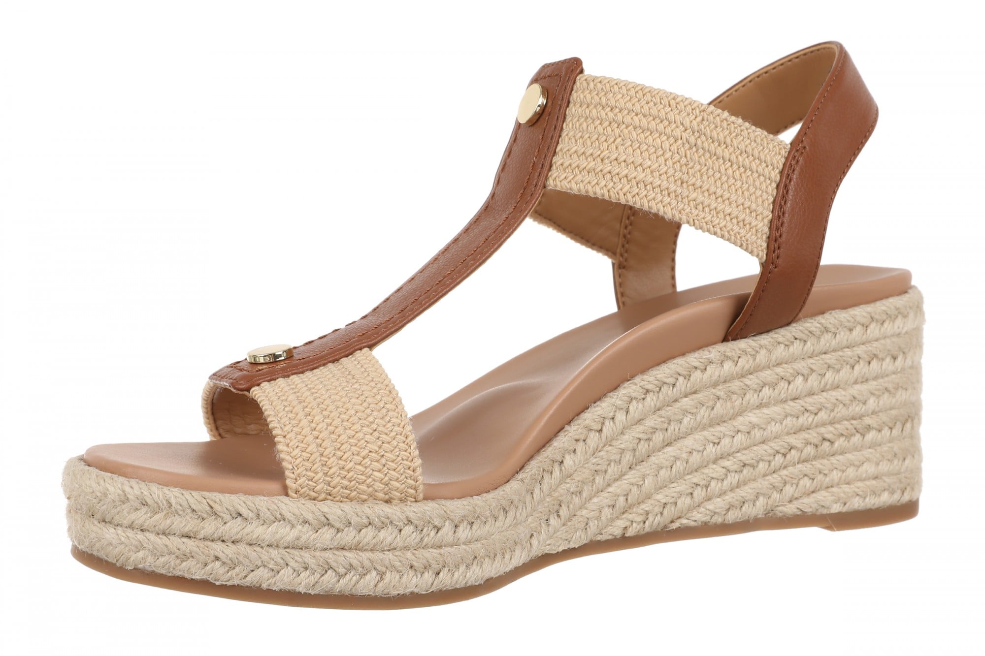 Vionic Calera Women's Espadrille Wedge Arch Support Sandal - Camel II - Left angle