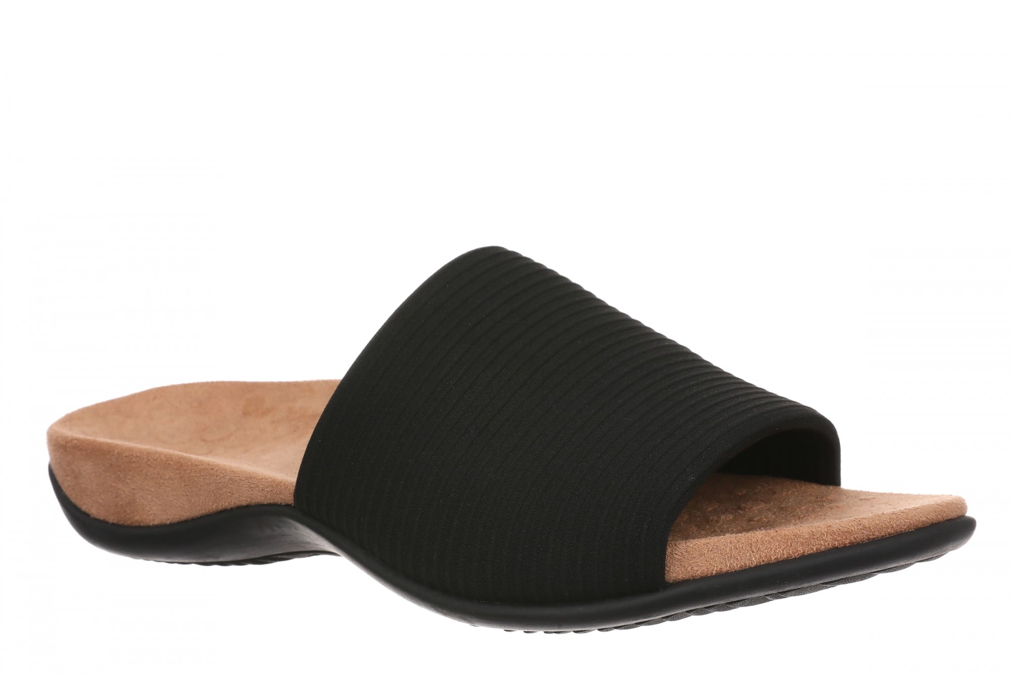 Vionic Renie Knit Women's Orthotic Slide Sandal - Stretch Knit Comfort Support in Black