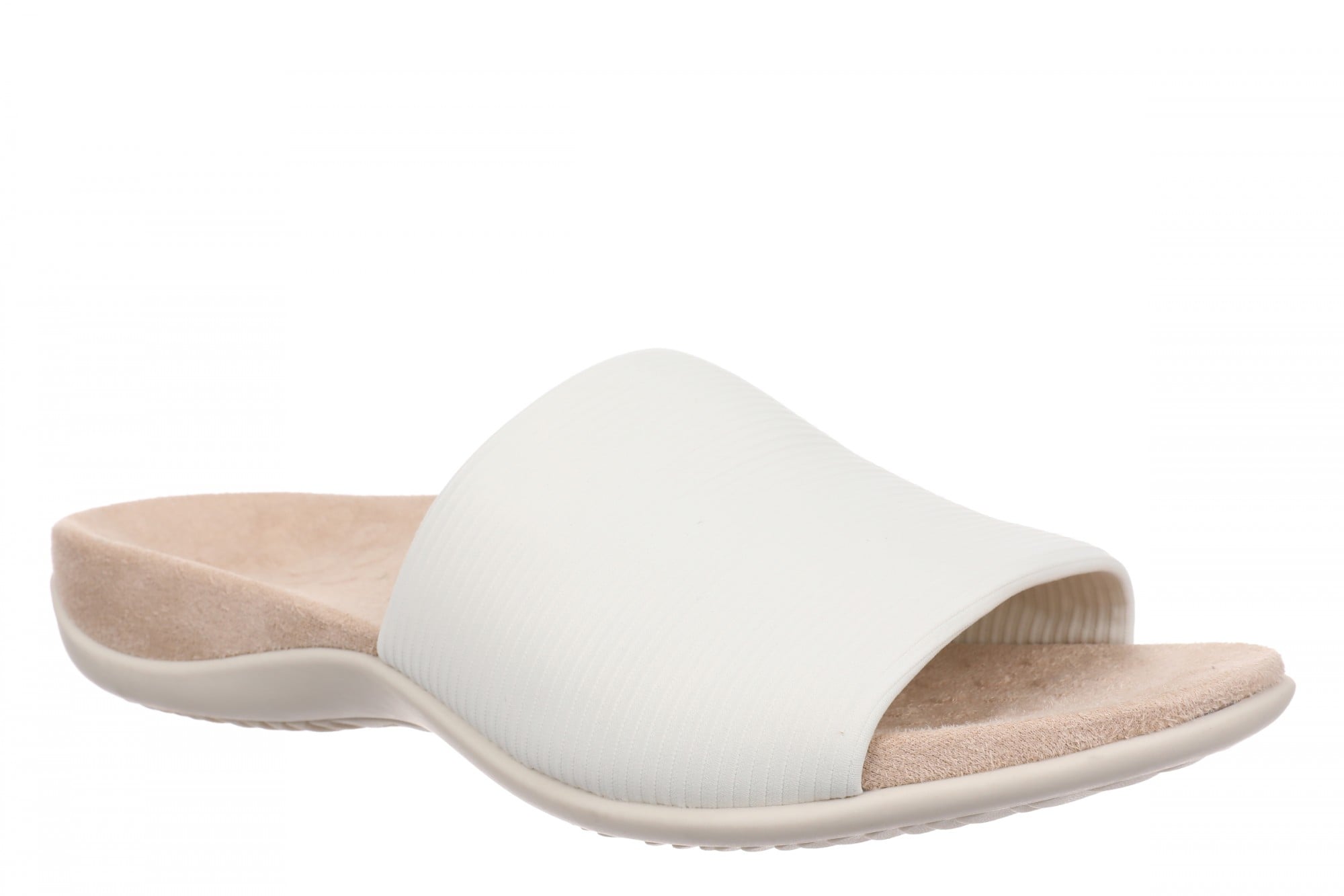 Vionic Renie Knit Women's Orthotic Slide Sandal - Stretch Knit Comfort Support in Cream