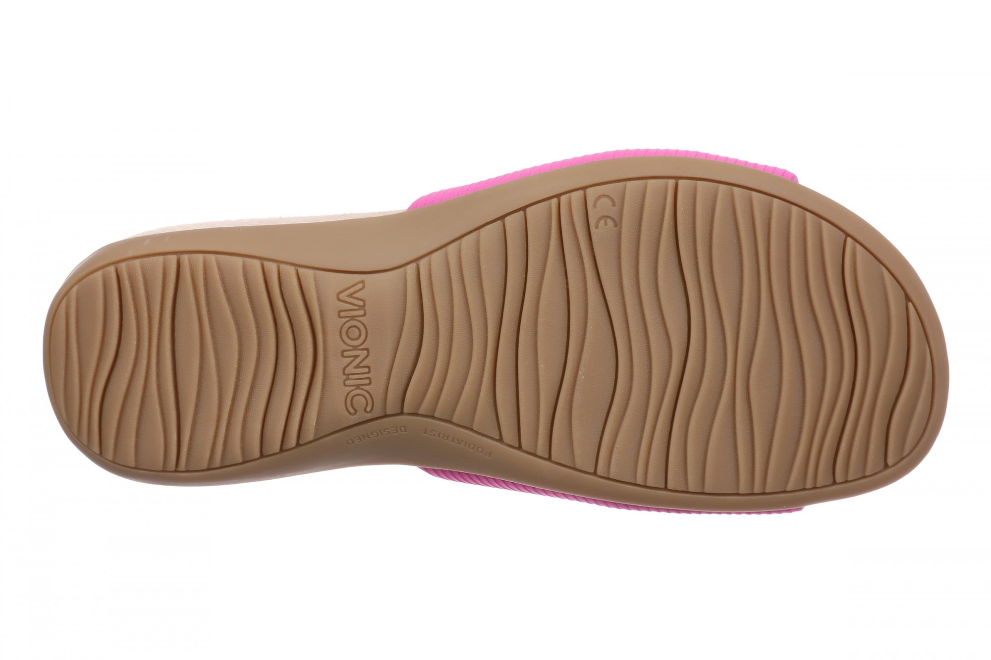Vionic Renie Knit Women's Orthotic Slide Sandal - Stretch Knit Comfort Support - Rose Violet - Bottom