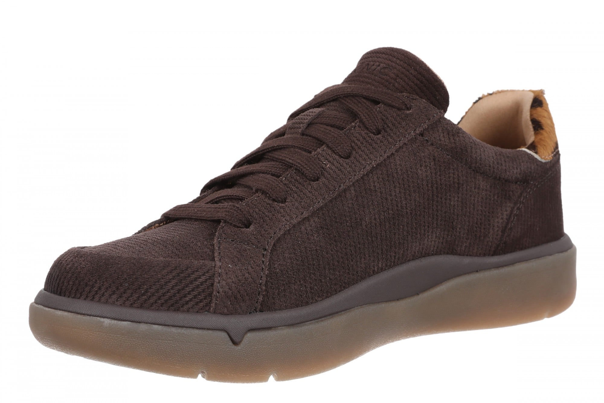Vionic City Walk AXS Women's Sneakers | Side Zip & Arch Support - Chocolate Ganache - Left angle