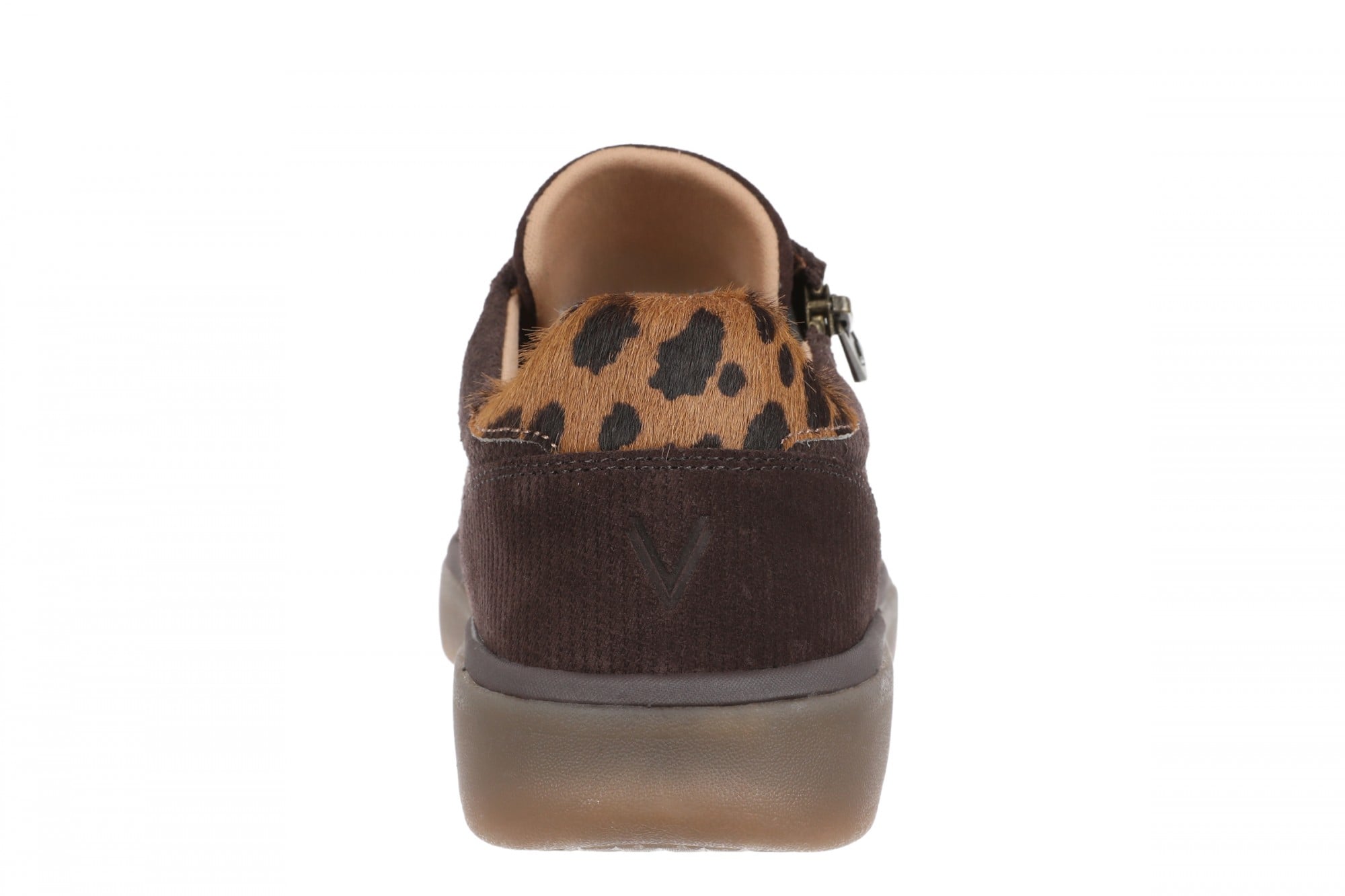 Vionic City Walk AXS Women's Sneakers | Side Zip & Arch Support - Chocolate Ganache - Back