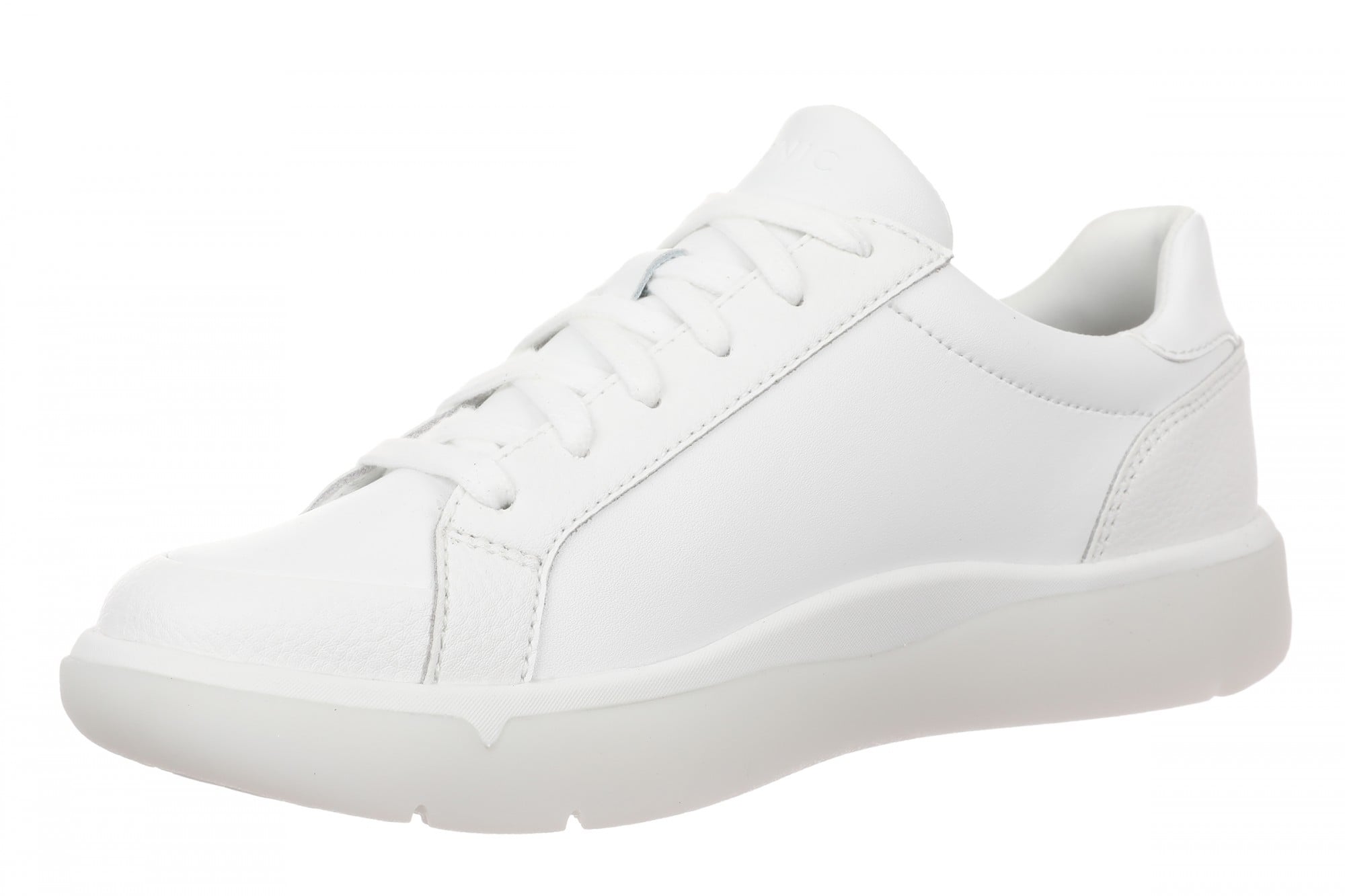 Vionic City Walk AXS Women's Sneakers | Side Zip & Arch Support - White - Left angle