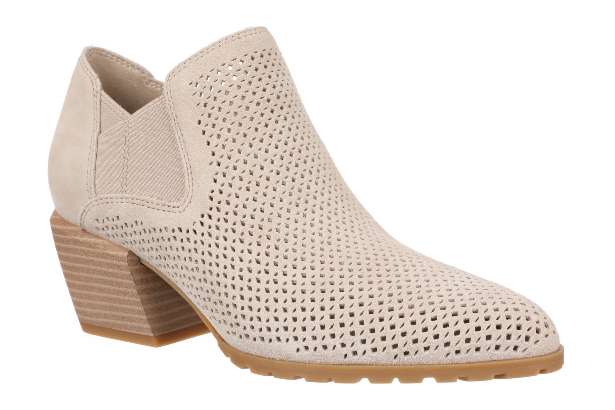 Vionic Bethany Perf Orthotic Comfort Women's Heeled Ankle Boot in Lucid Beige