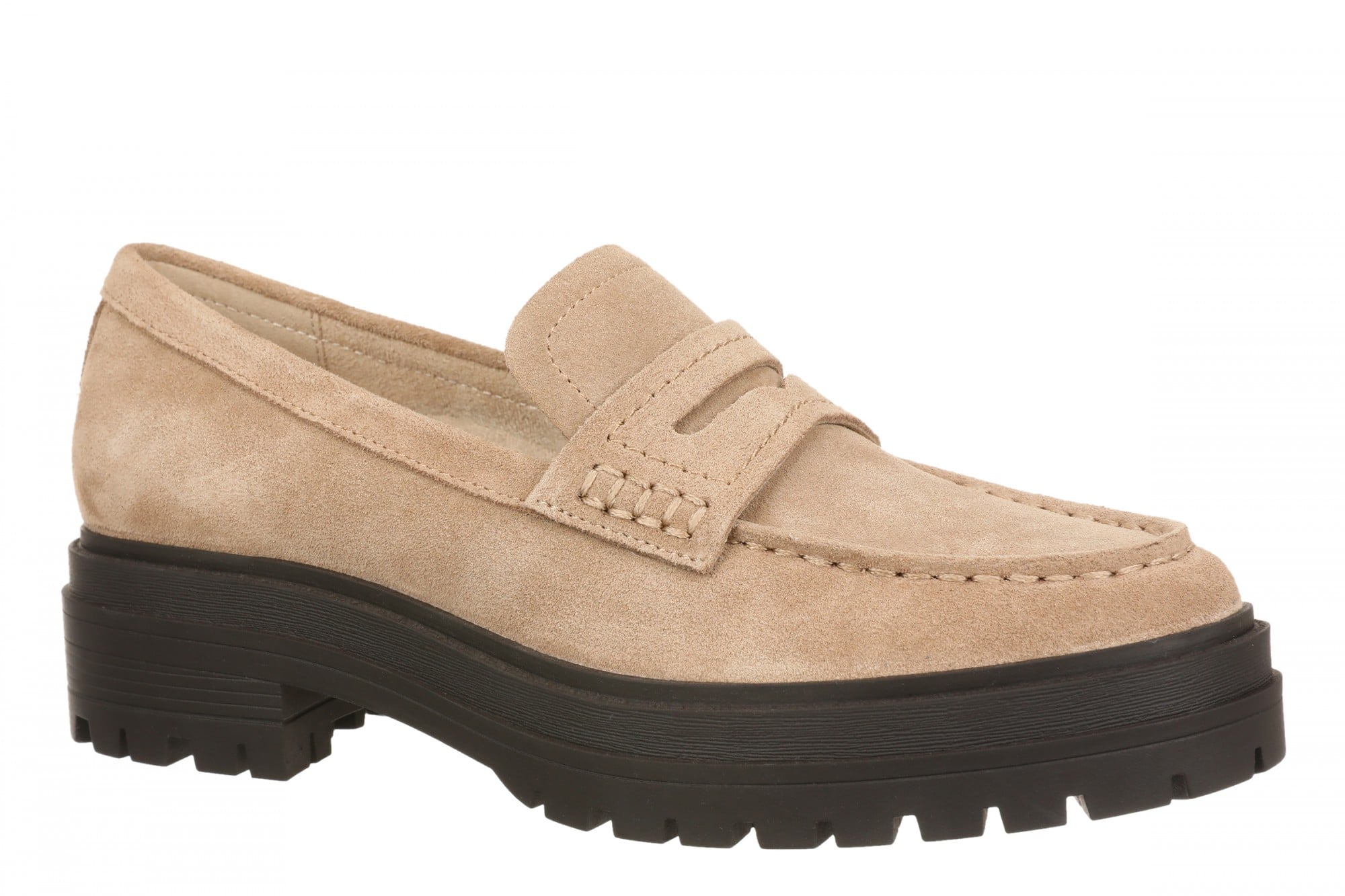 Vionic Georgia Women's Lug-Sole Arch Support Loafer - Desert Sand - Angle main