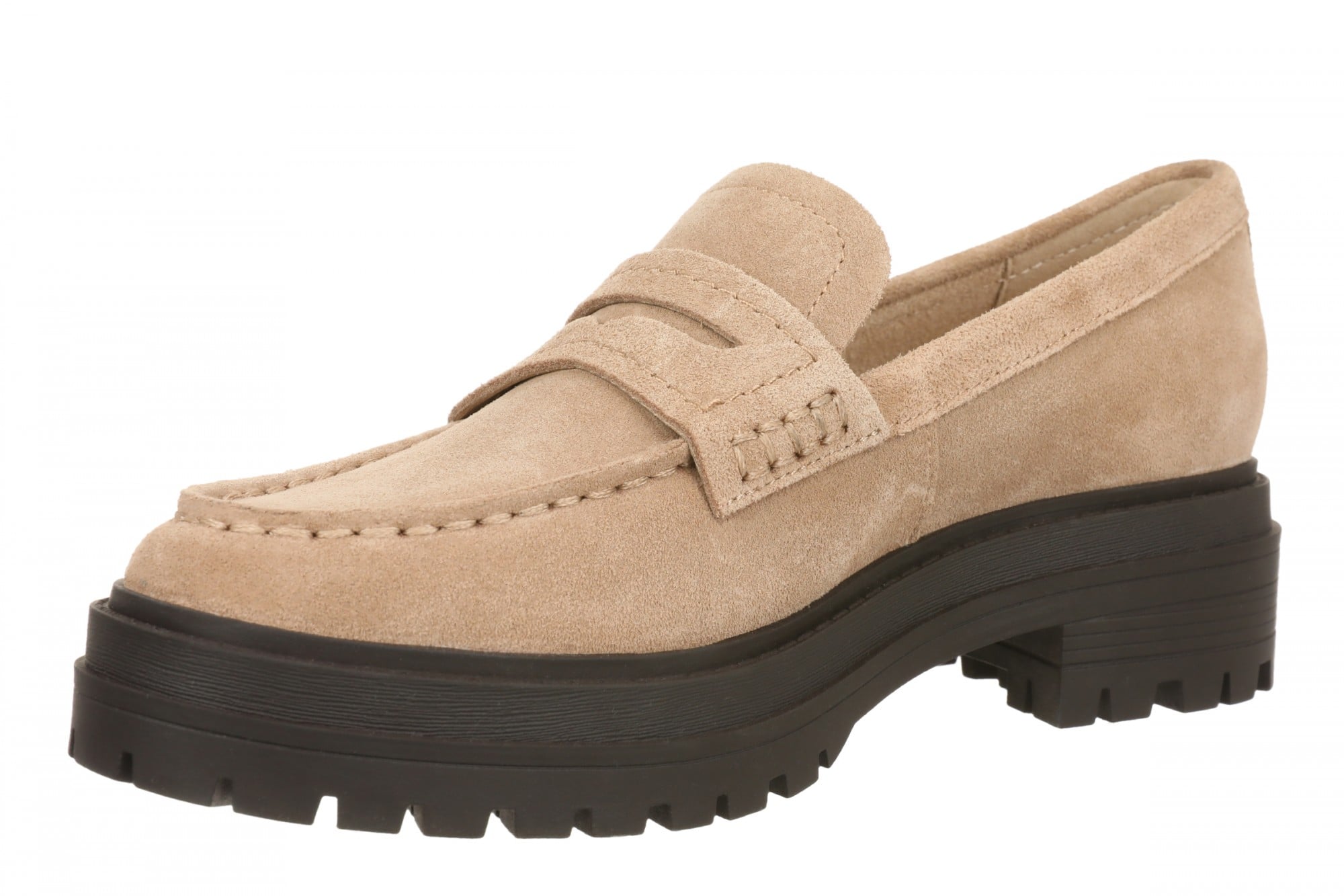 Vionic Georgia Women's Lug-Sole Arch Support Loafer - Desert Sand - Left angle