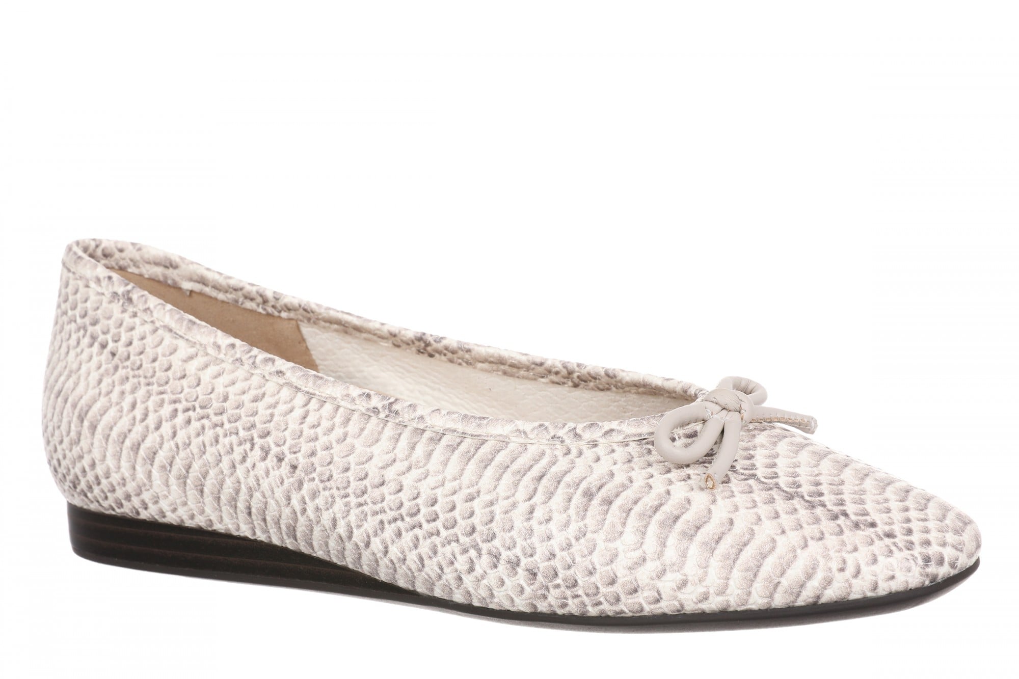 Vionic Larissa Orthotic Comfort Women's Wedge Flat in Ivory Python