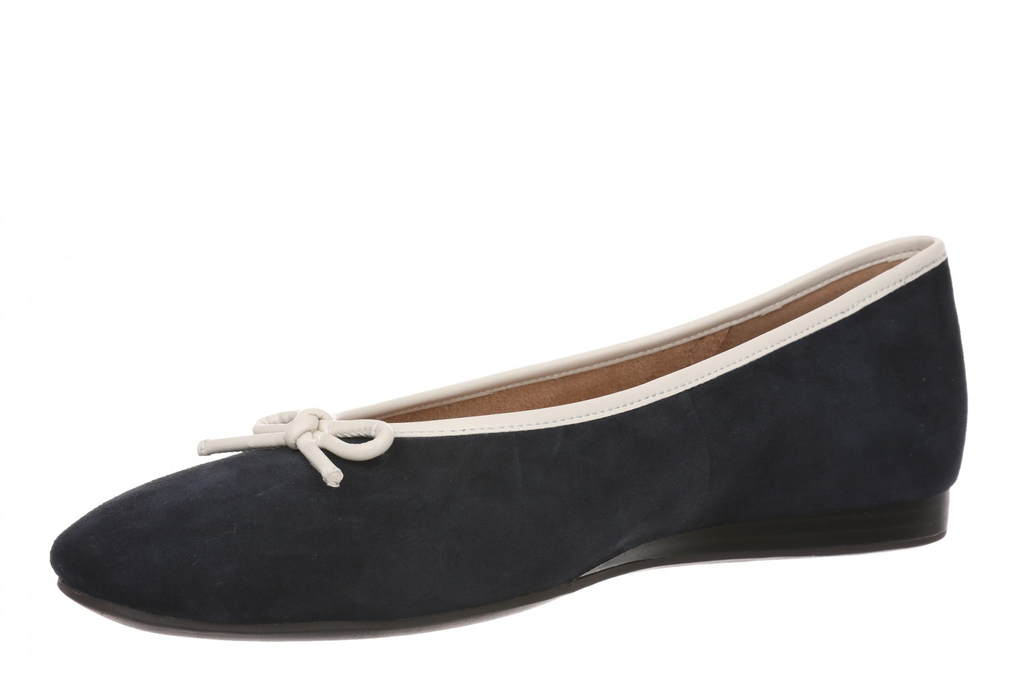 Vionic Larissa Orthotic Comfort Women's Wedge Flat - Navy Blazer/Cream - Left angle