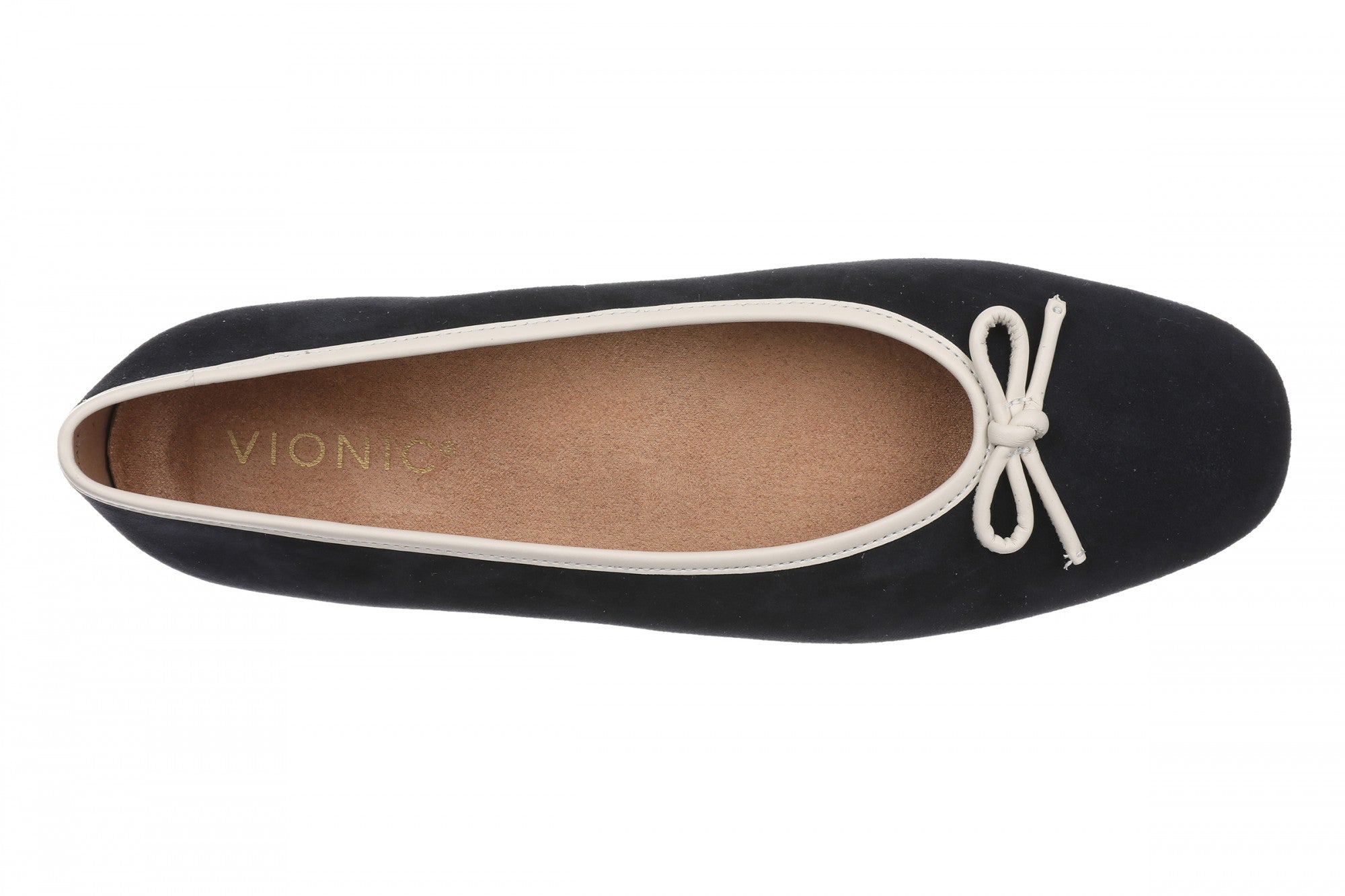 Vionic Larissa Orthotic Comfort Women's Wedge Flat - Navy Blazer/Cream - Top
