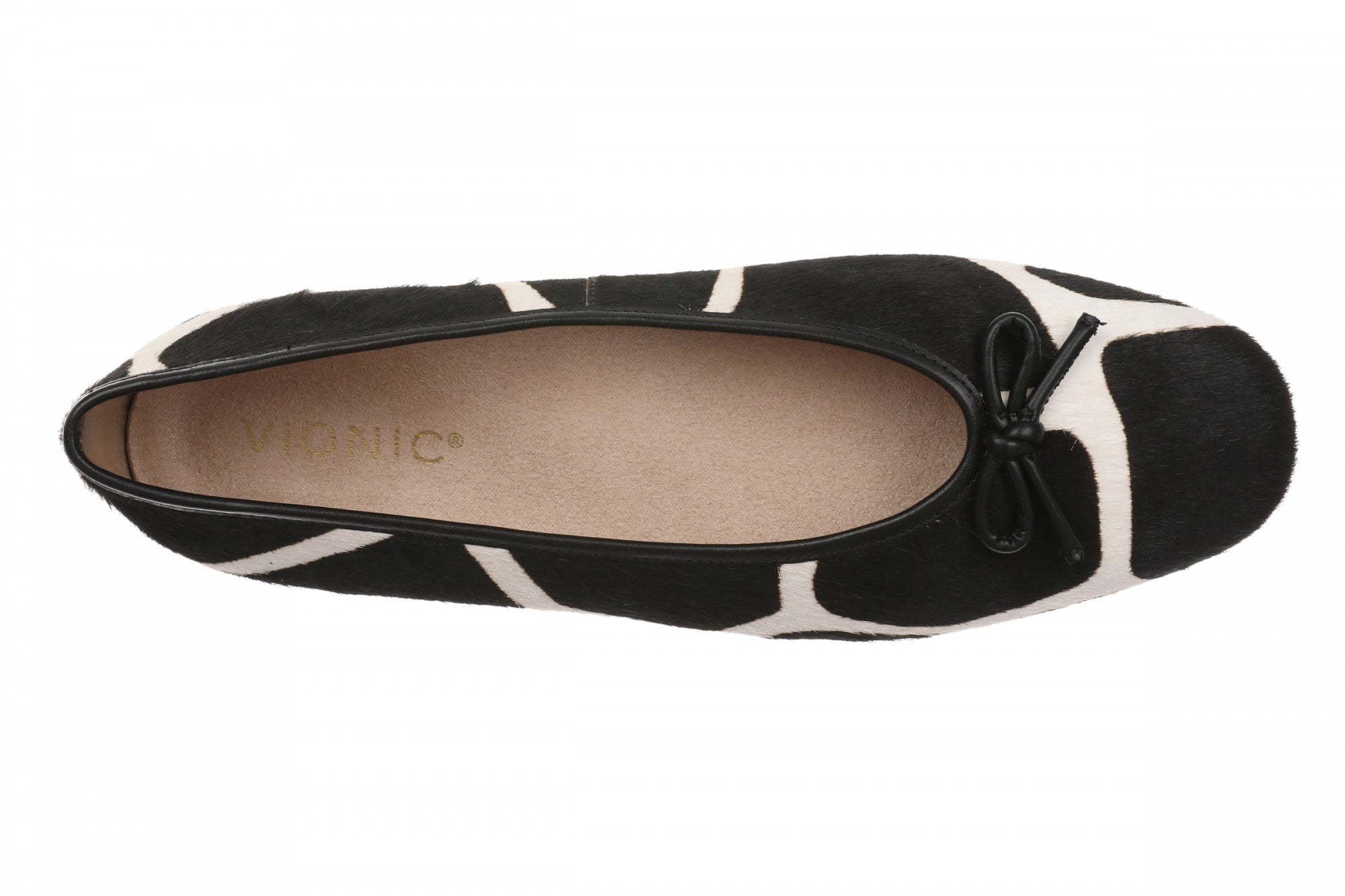 Vionic Larissa Orthotic Comfort Women's Wedge Flat - Black/Cream - Top