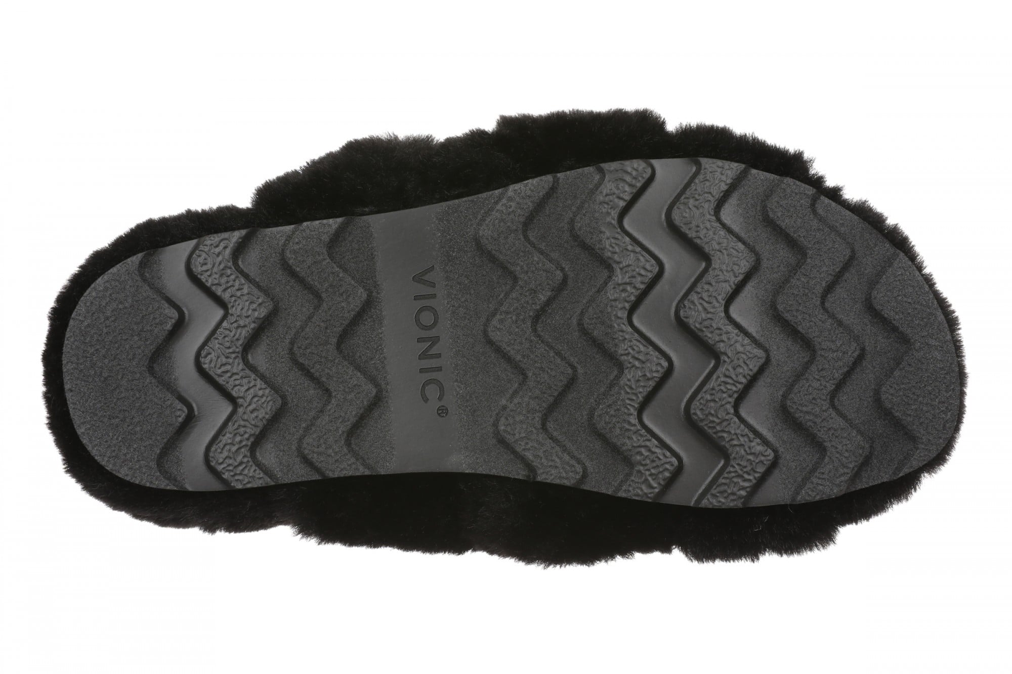 Vionic Peppa Women's Supportive Open Toe Slippers - Black - Bottom