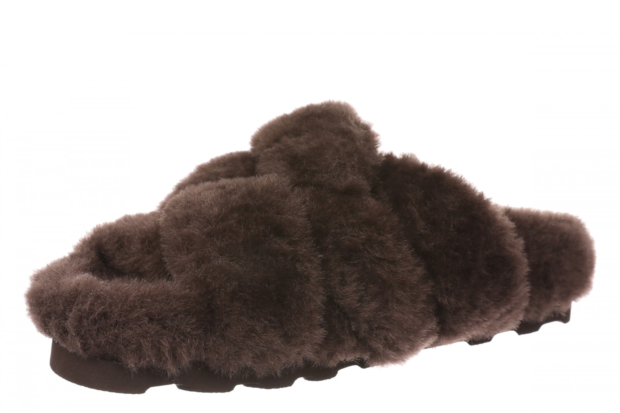 Vionic Peppa Women's Supportive Open Toe Slippers - Dark Brown - Left angle