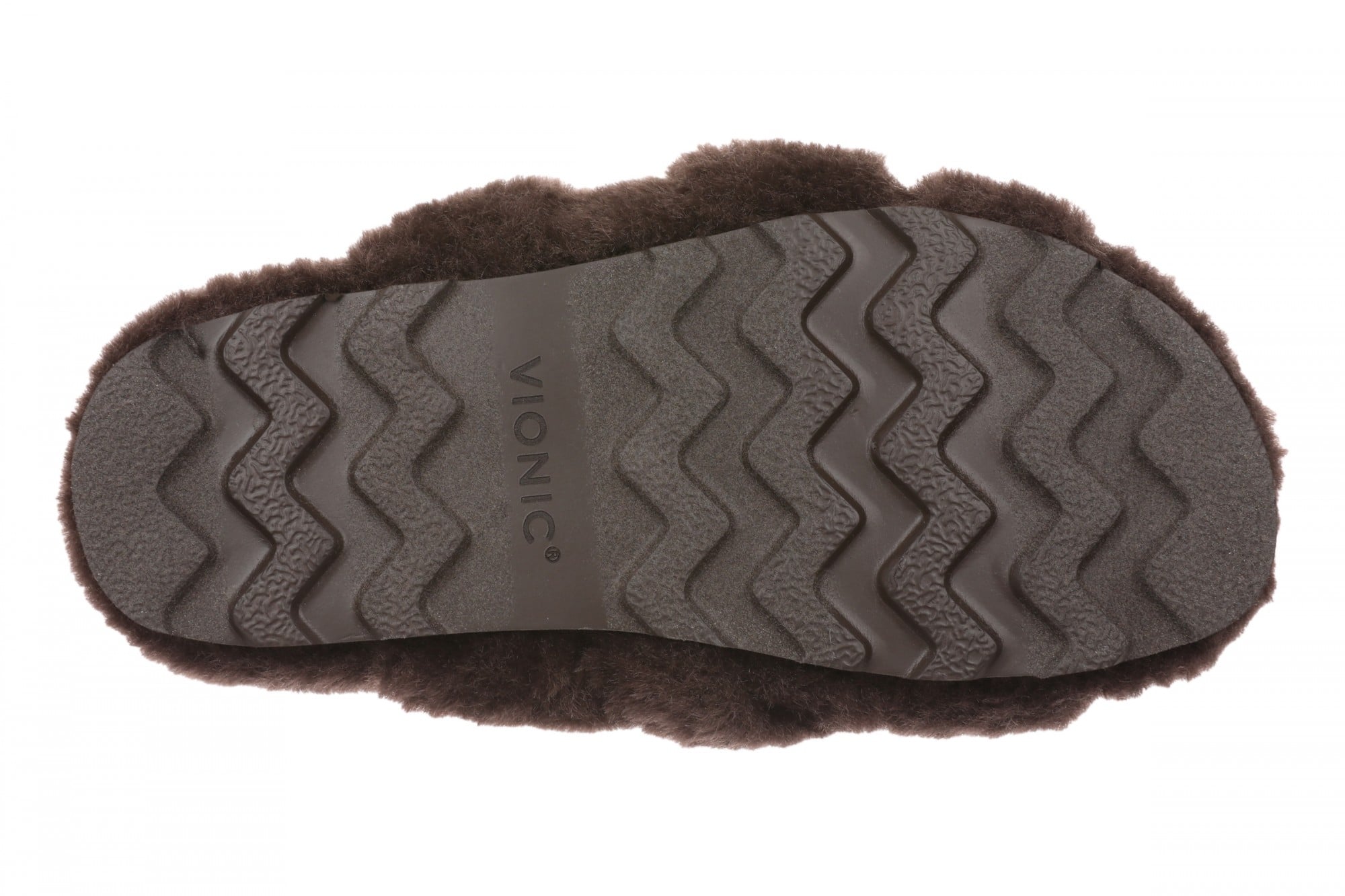 Vionic Peppa Women's Supportive Open Toe Slippers - Dark Brown - Bottom
