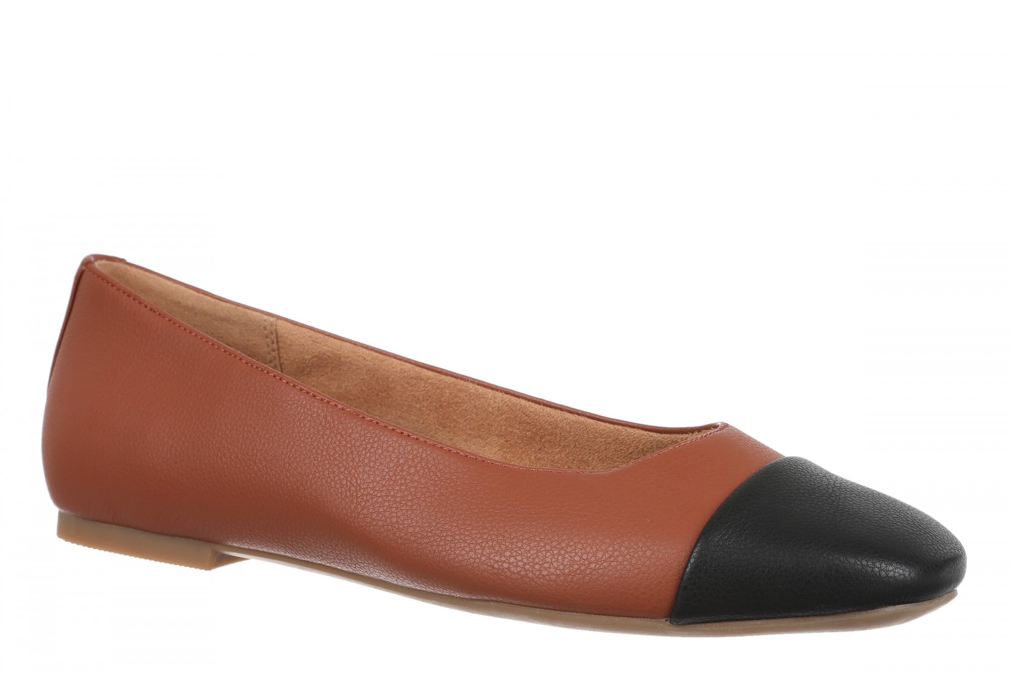 Vionic Hollen Women's Cap-Toe Arch Support Flat - Equestrian Tan - Angle main