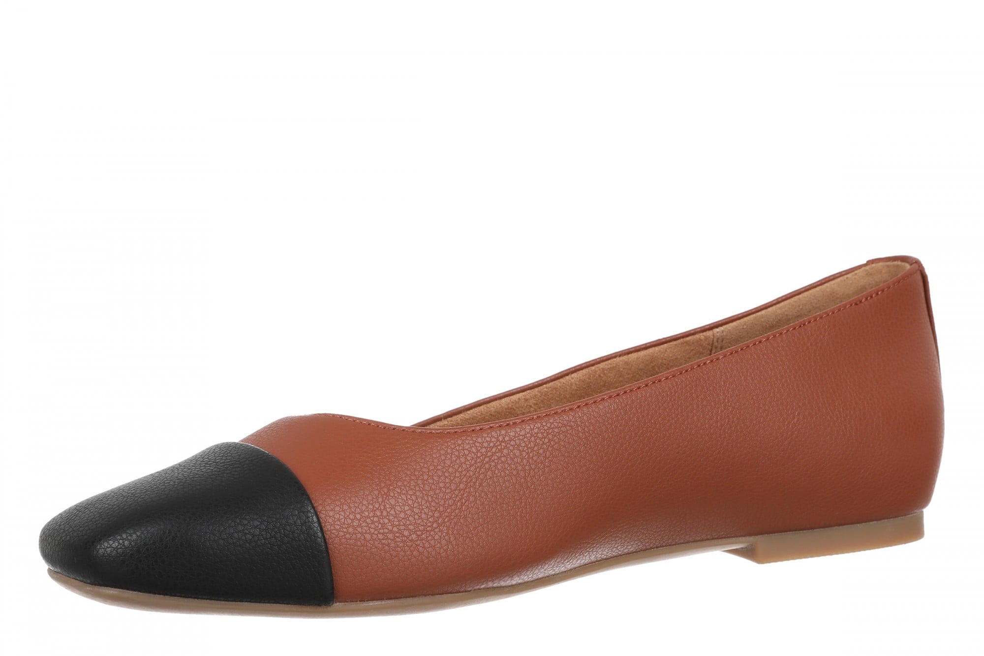 Vionic Hollen Women's Cap-Toe Arch Support Flat - Equestrian Tan - Left angle
