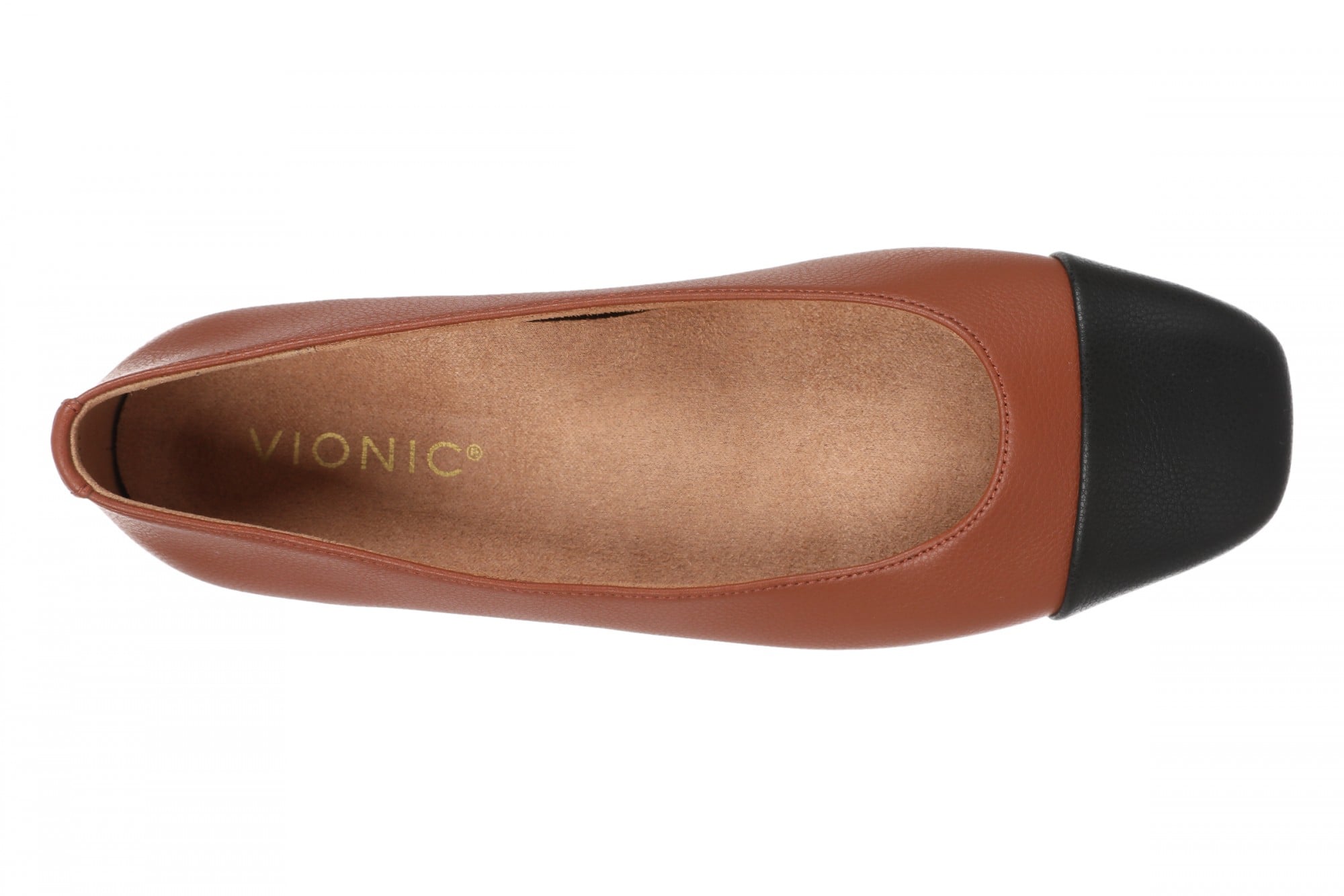 Vionic Hollen Women's Cap-Toe Arch Support Flat - Equestrian Tan - Top