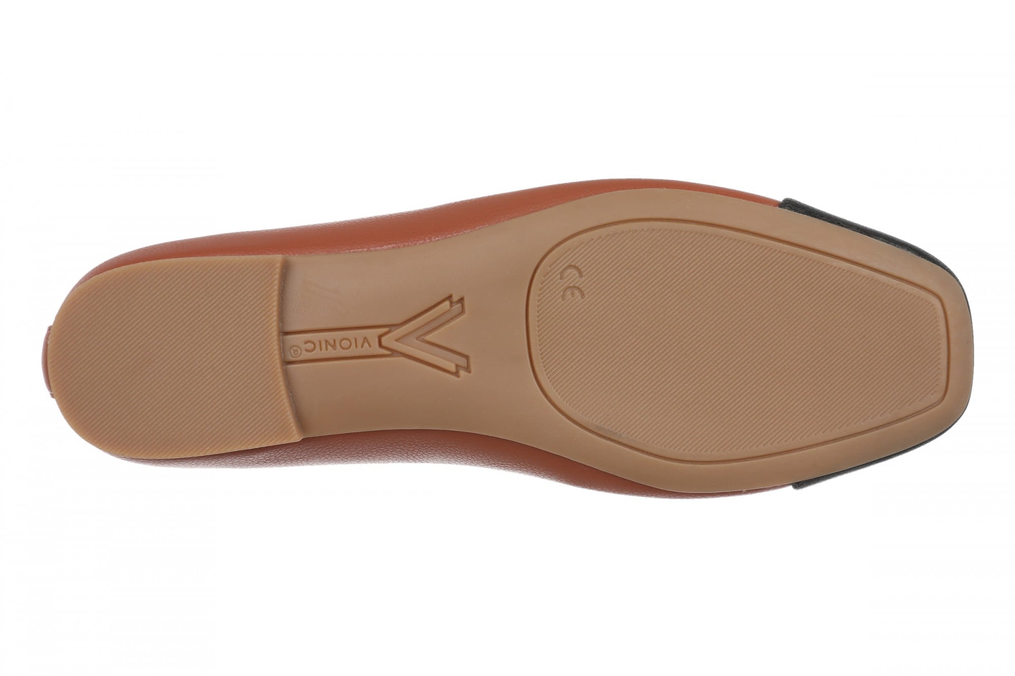 Vionic Hollen Women's Cap-Toe Arch Support Flat - Equestrian Tan - Bottom