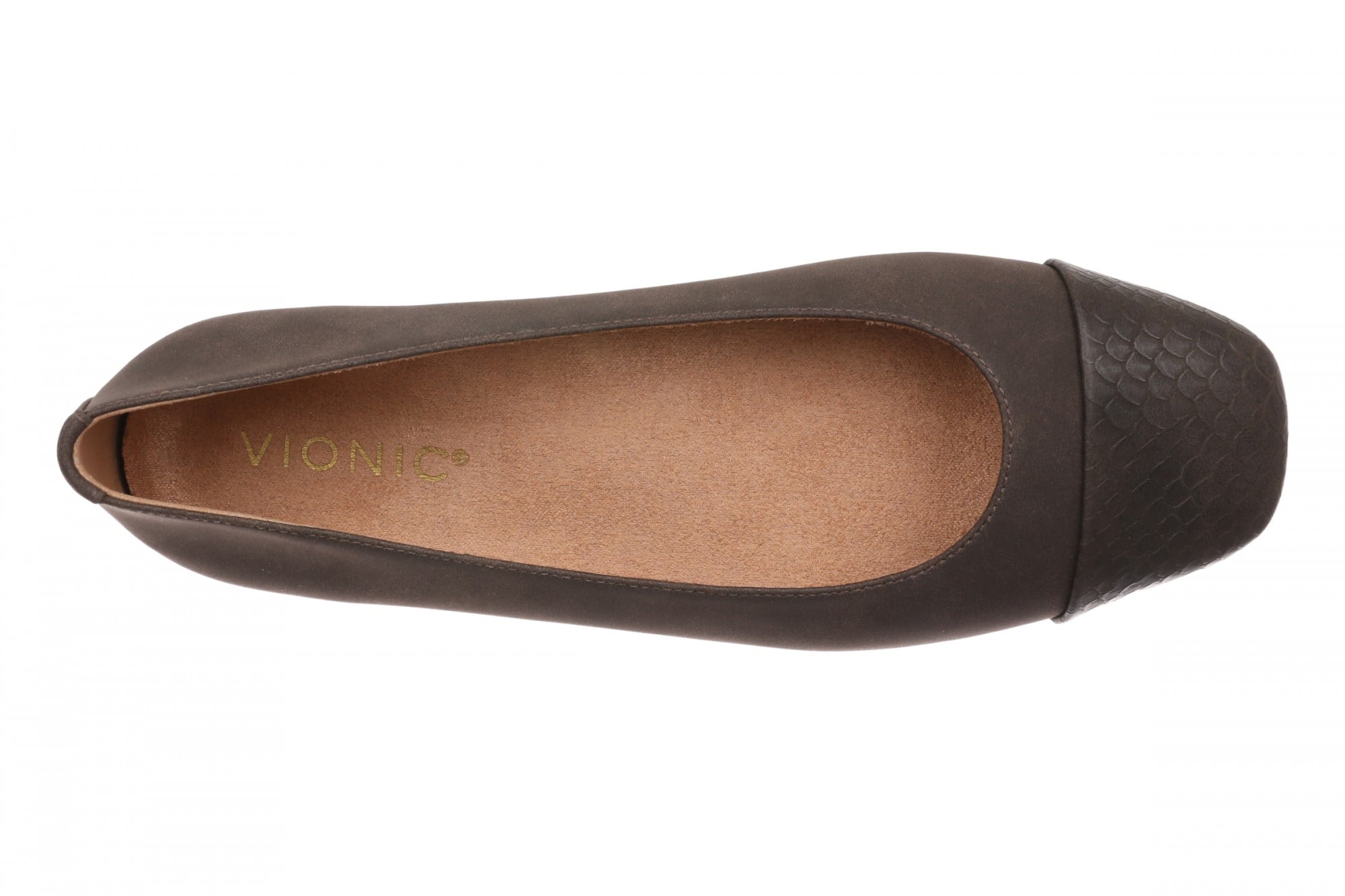 Vionic Hollen Women's Cap-Toe Arch Support Flat - Chocolate - Top