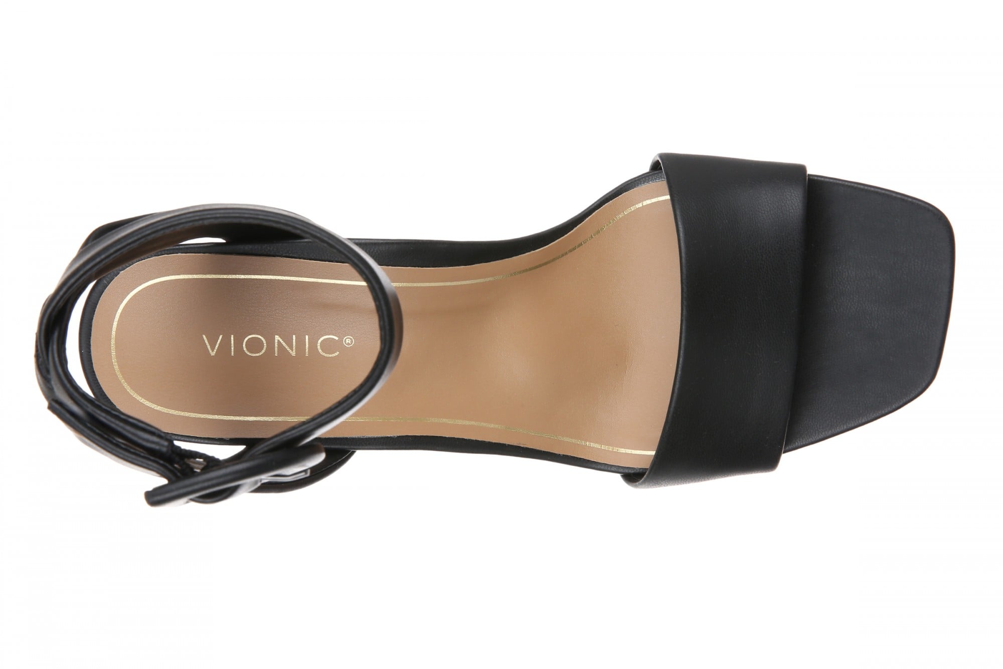 Vionic Zinfandel Women's Heeled Comfort Sandal - Black Synthetic - Top