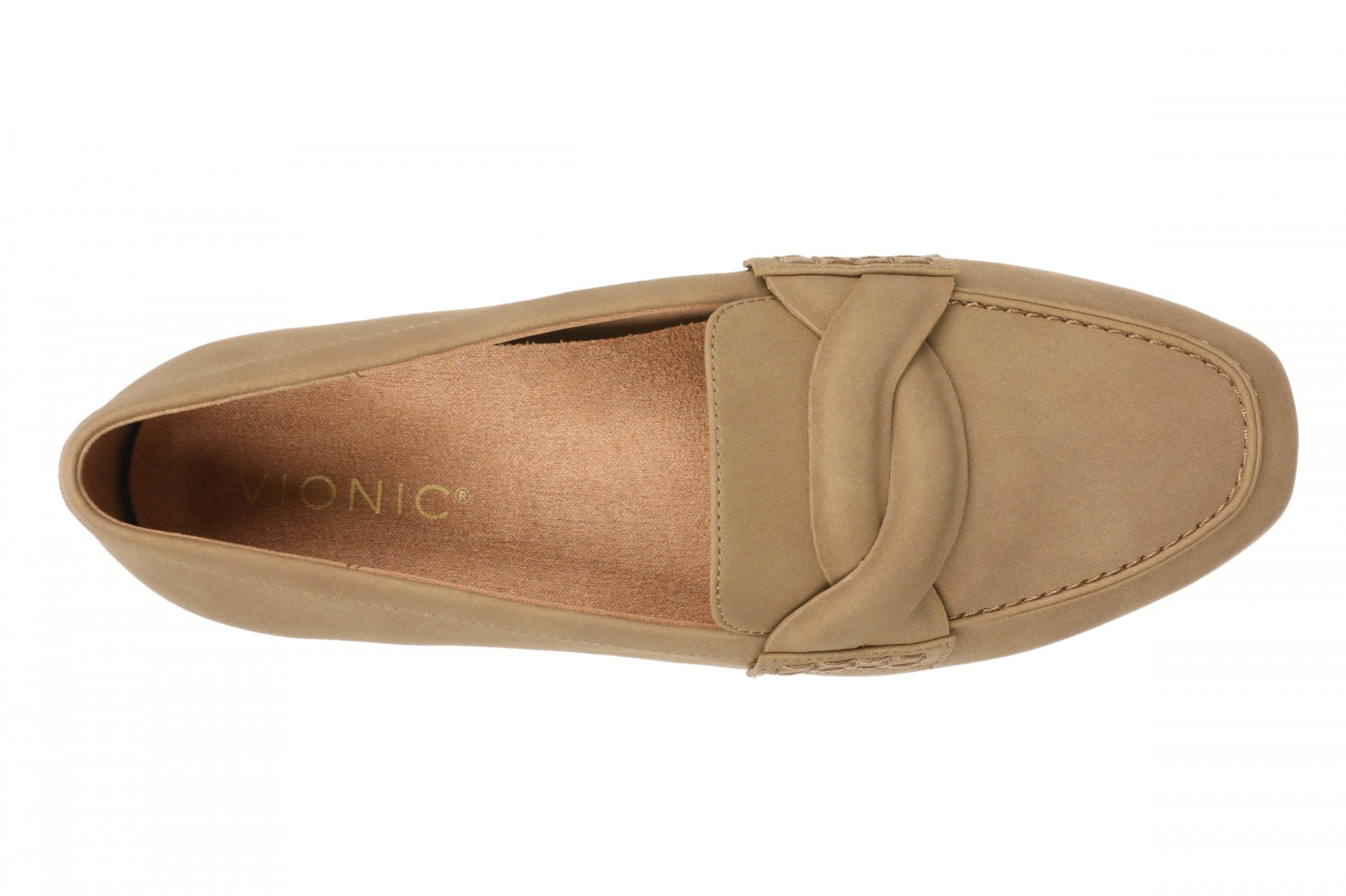 Vionic Campbell Women's Cushioned Slip-On Loafer - Light Brown - Top
