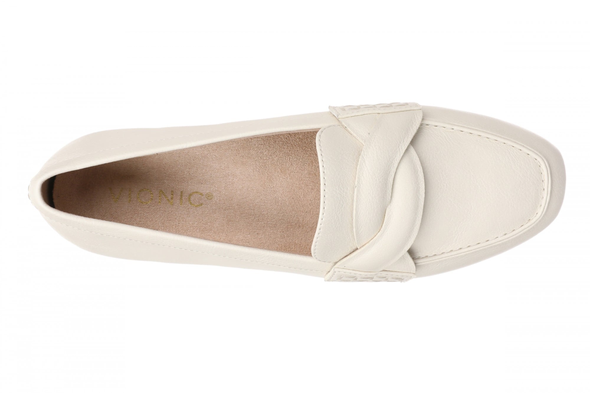 Vionic Campbell Women's Cushioned Slip-On Loafer - Ivory - Top