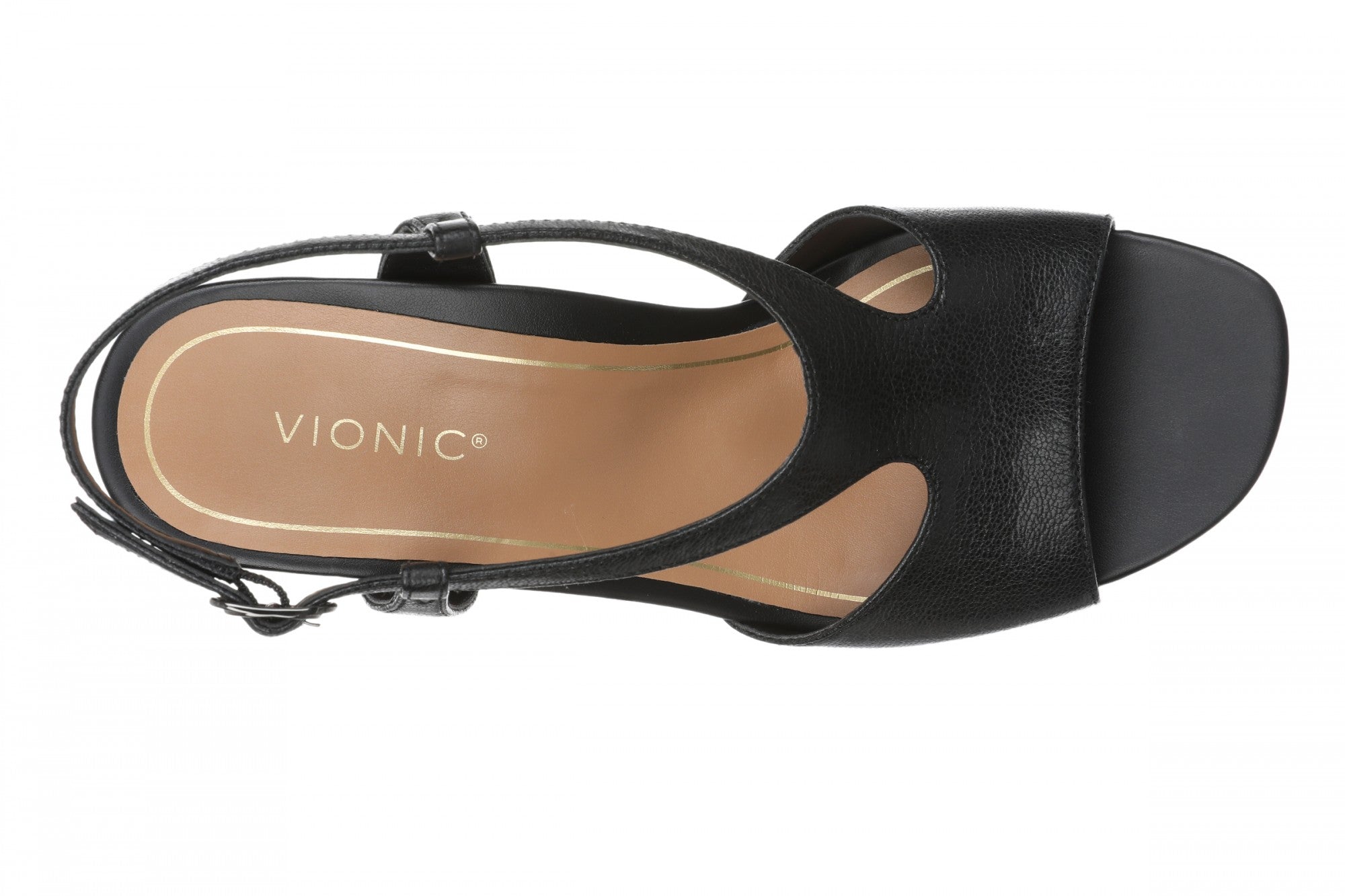 Vionic Raquel Women's Slingback Dress Sandal - Block Heel Comfort with Arch Support - Black - Top