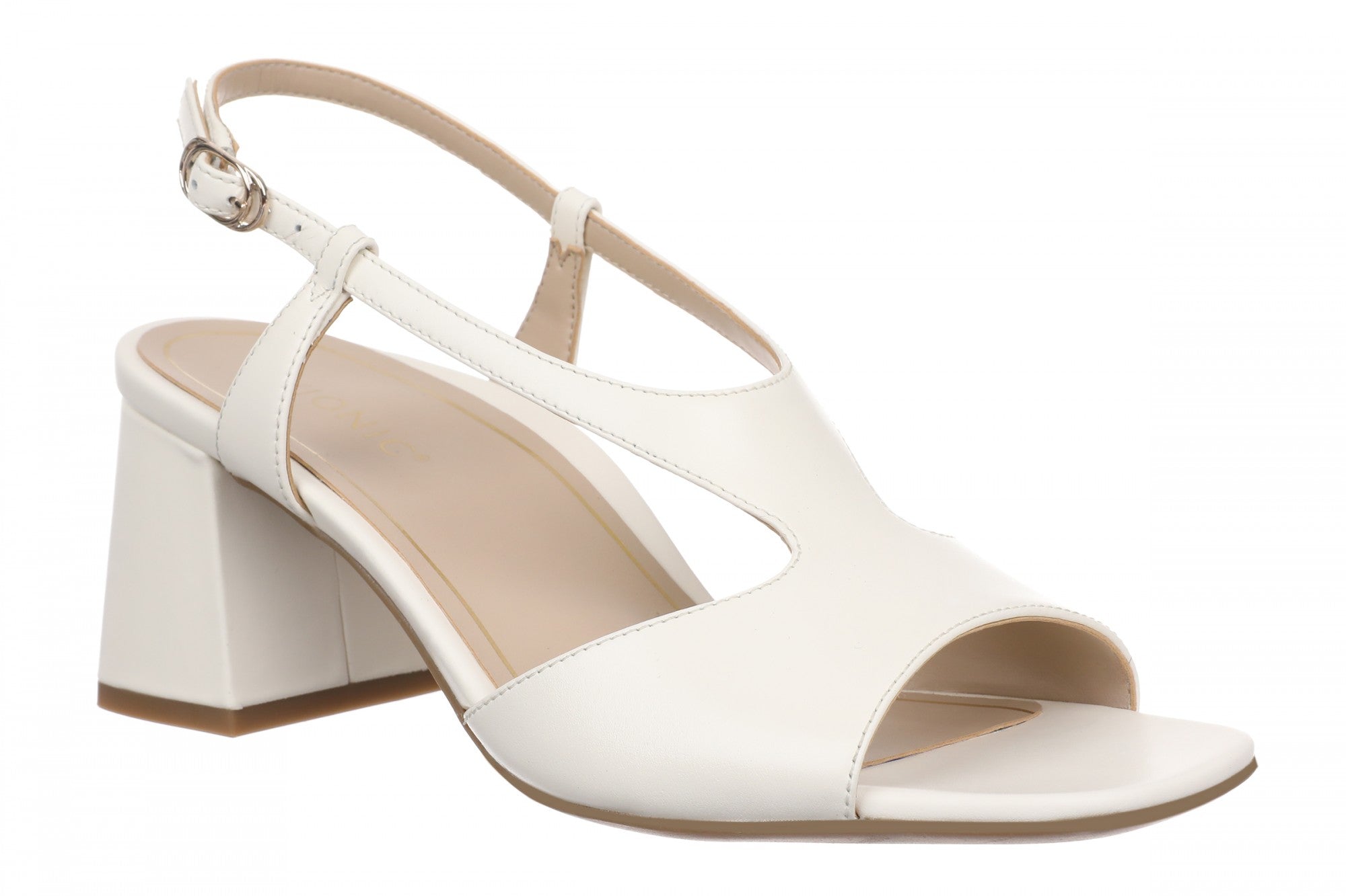 Vionic Raquel Women's Slingback Dress Sandal - Block Heel Comfort with Arch Support in Ivory