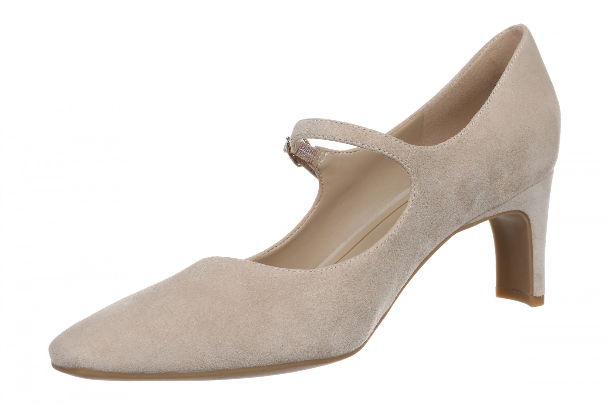 Vionic Samira Women's Mary Jane Pumps | Arch Support & Timeless Style - Lucid Beige - Left angle
