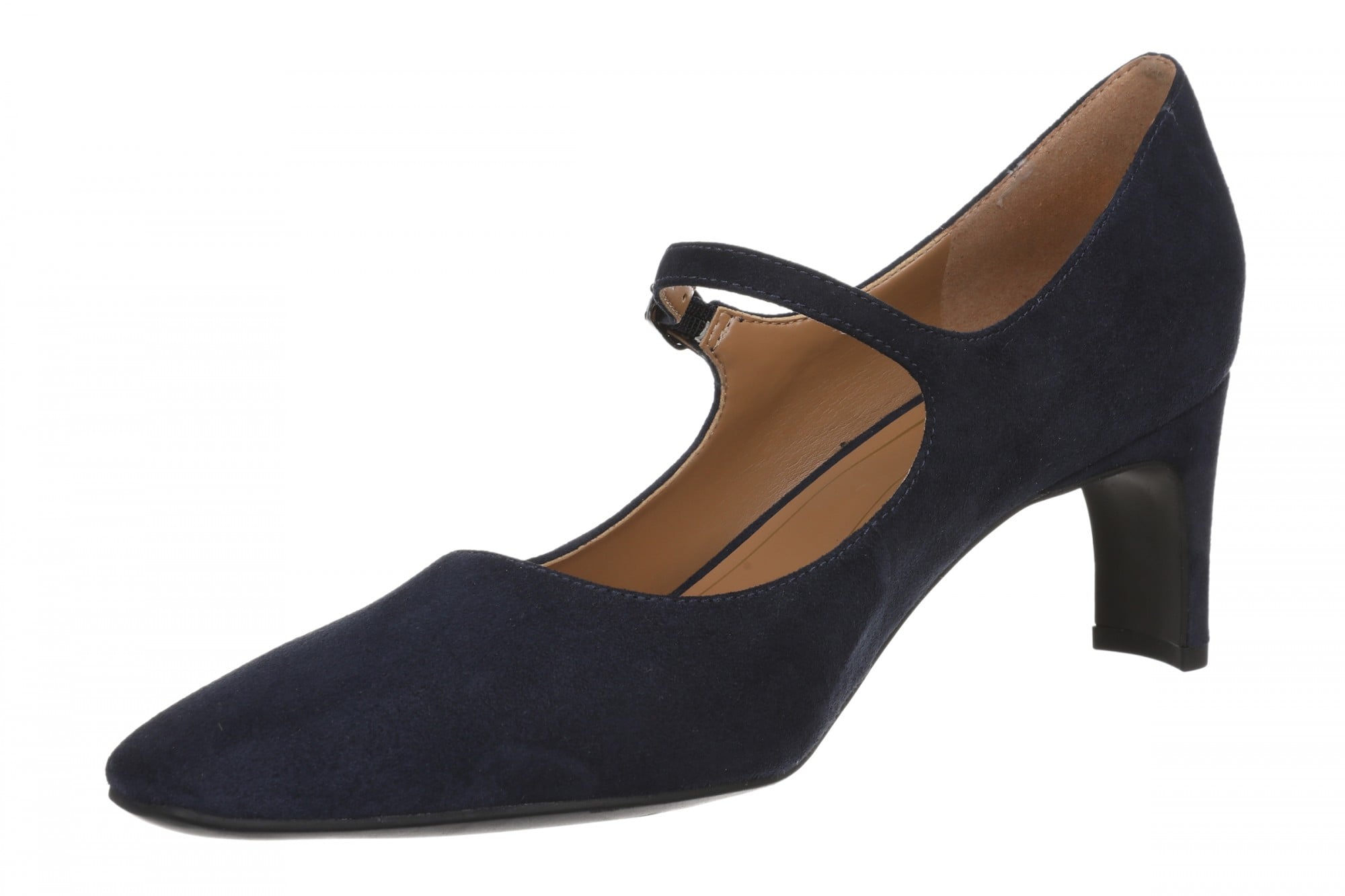 Vionic Samira Women's Mary Jane Pumps | Arch Support & Timeless Style - Navy Blazer - Left angle