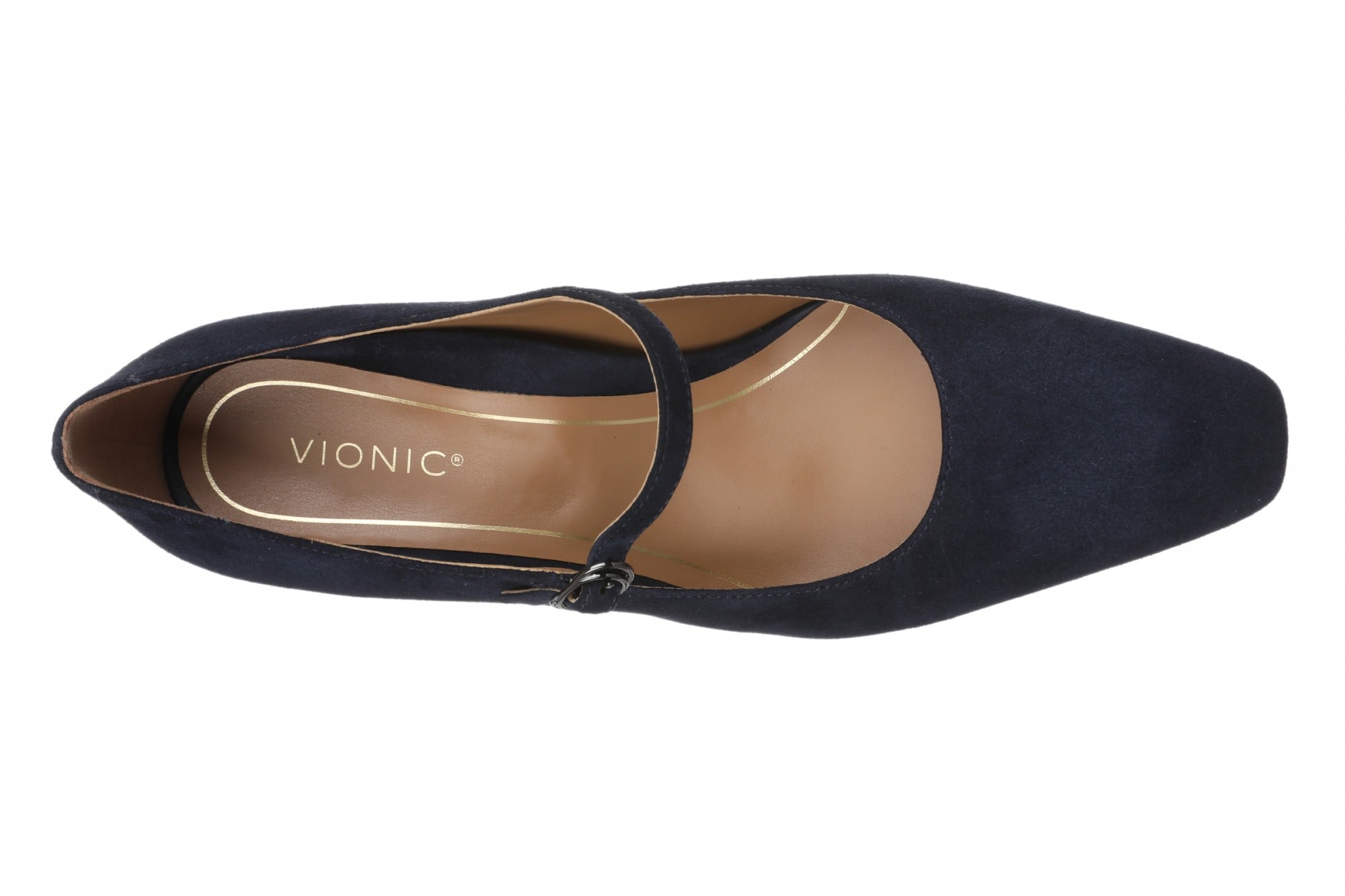 Vionic Samira Women's Mary Jane Pumps | Arch Support & Timeless Style - Navy Blazer - Top