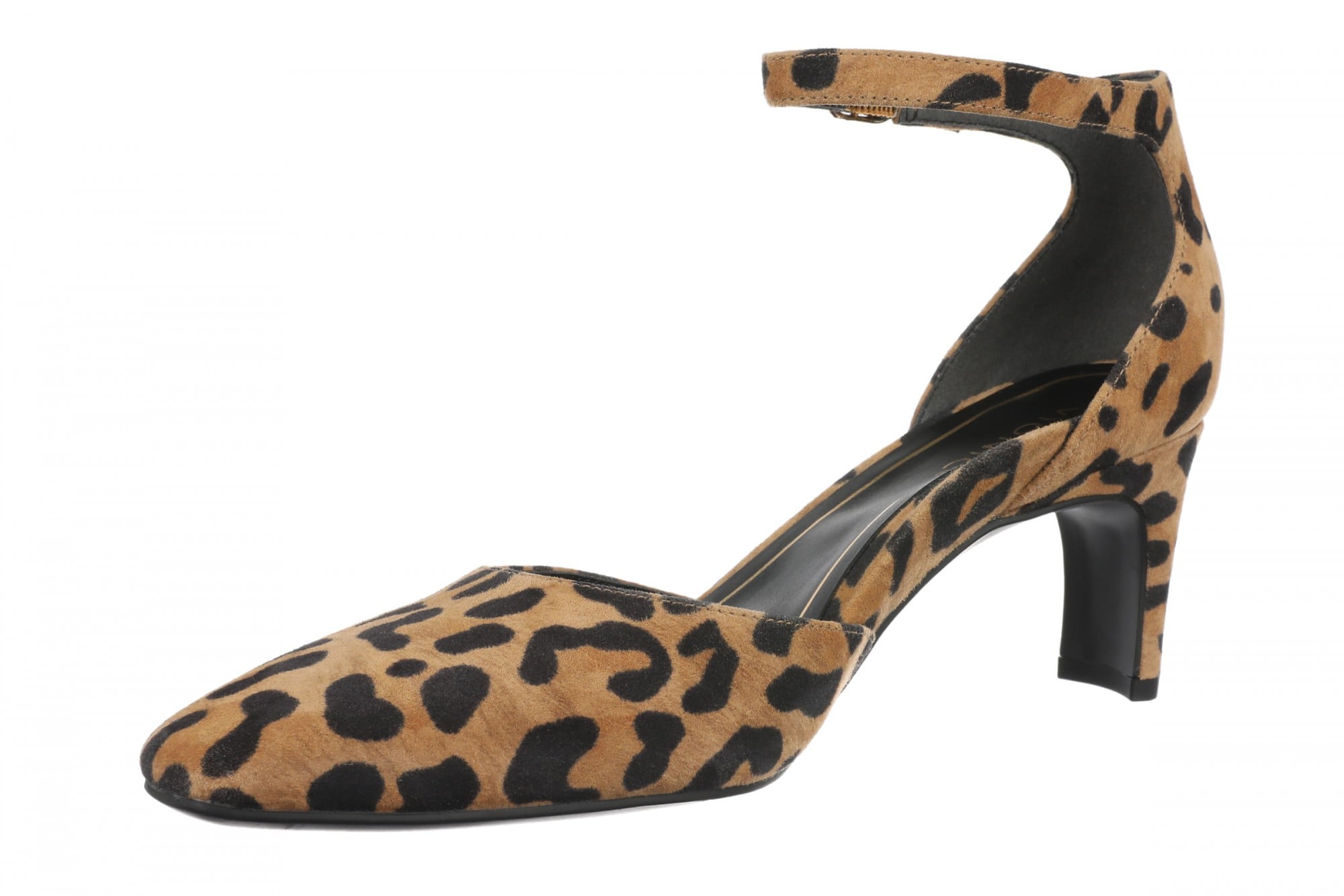 Vionic Scarlett Women's Ankle-Strap Dress Pump - Tan Leopard - Left angle