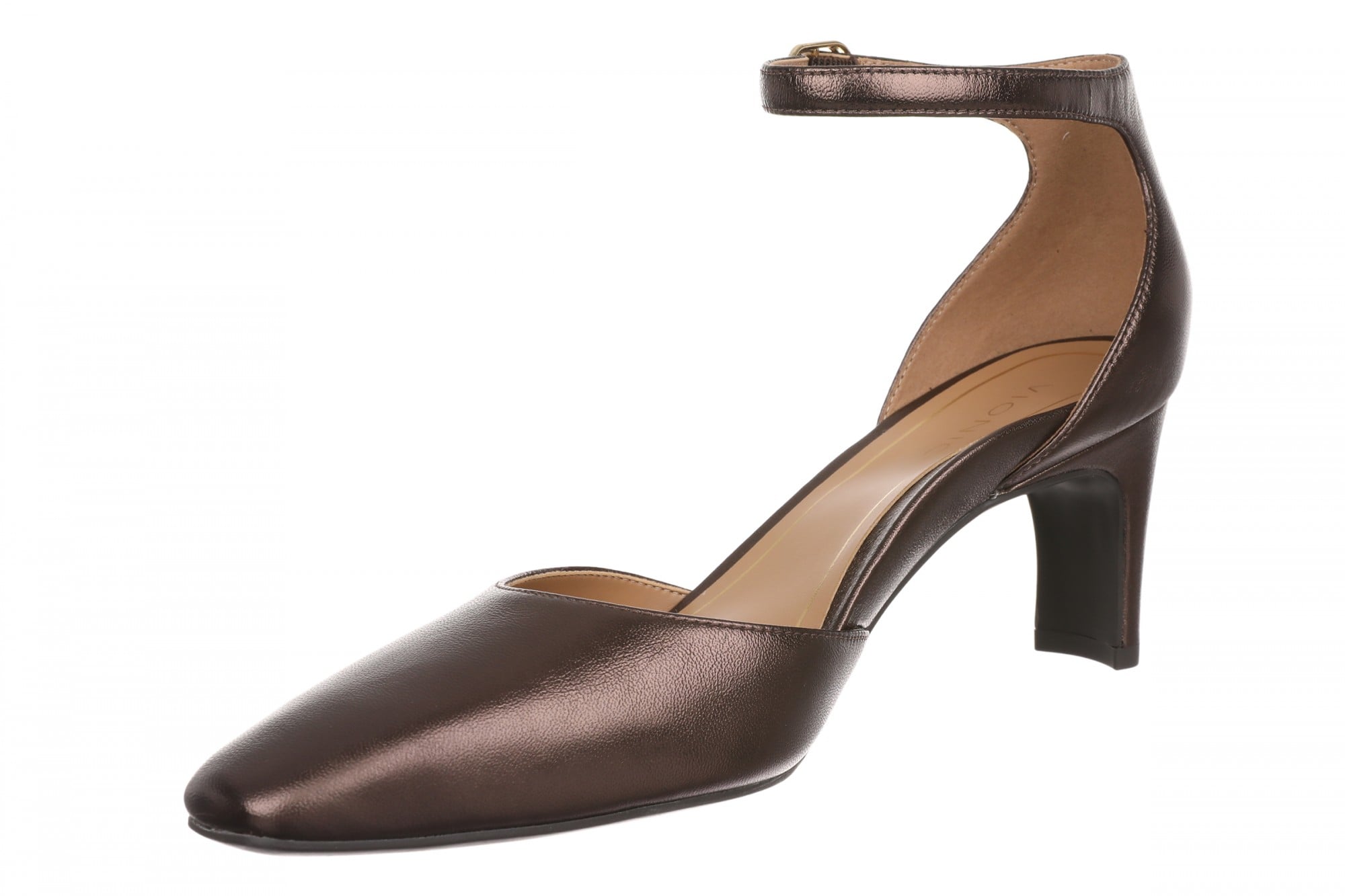 Vionic Scarlett Women's Ankle-Strap Dress Pump - Brown Metallic - Left angle