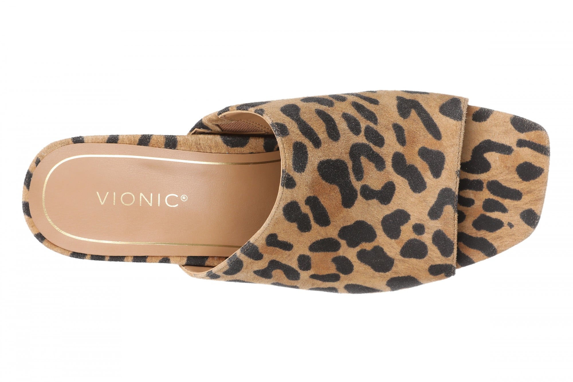 Vionic Charlie Women's Slide Sandal - Tan Leopard - Top