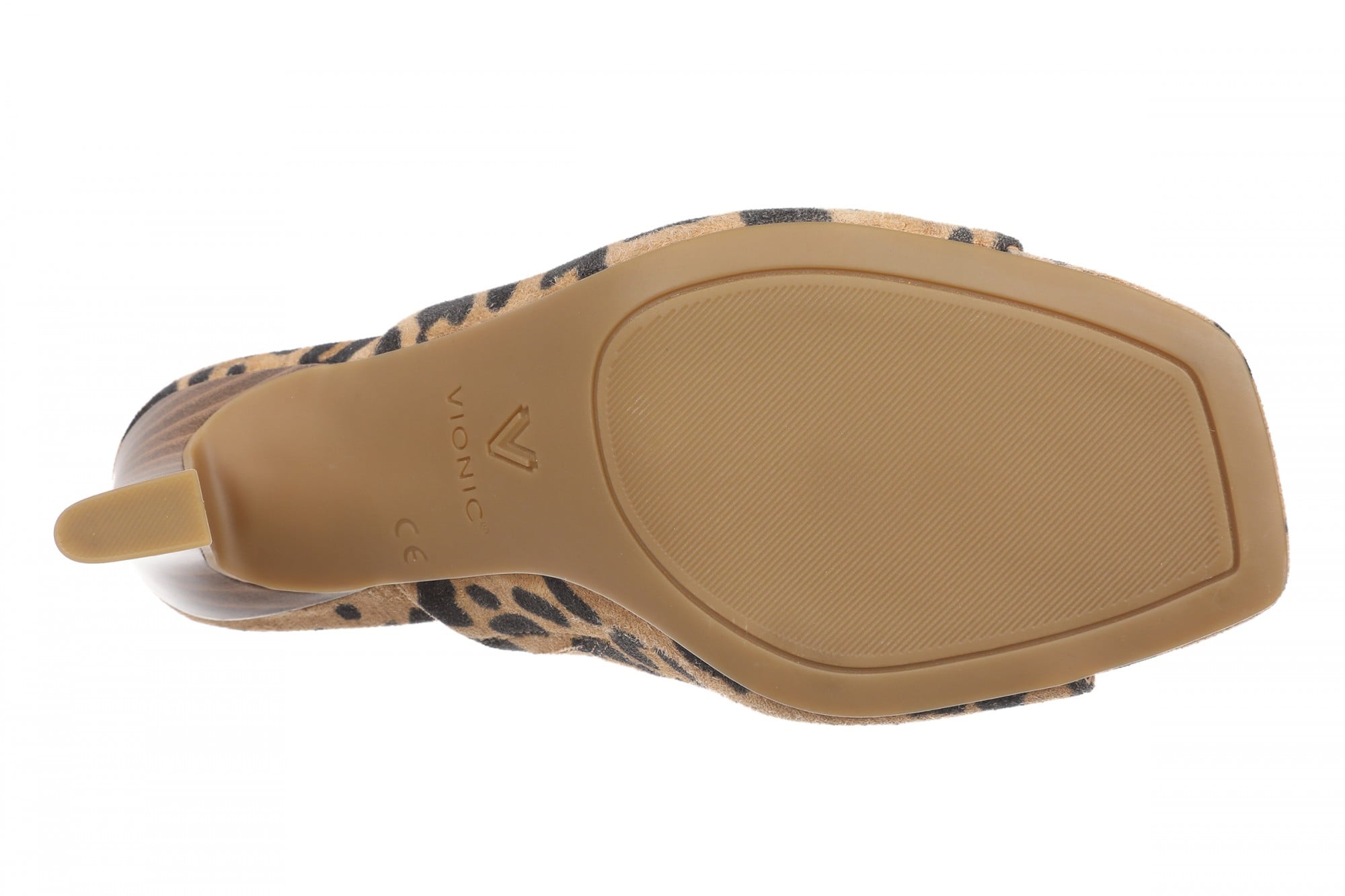 Vionic Charlie Women's Slide Sandal - Tan Leopard - Bottom